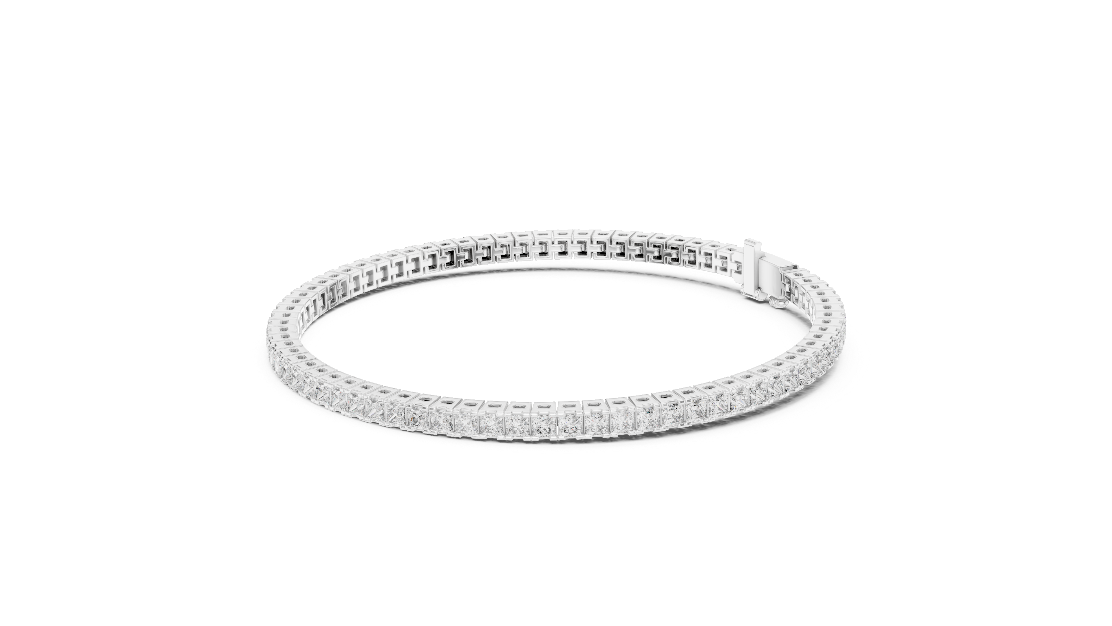 Princess-Cut Lab-Grown Diamond Tennis Bracelet