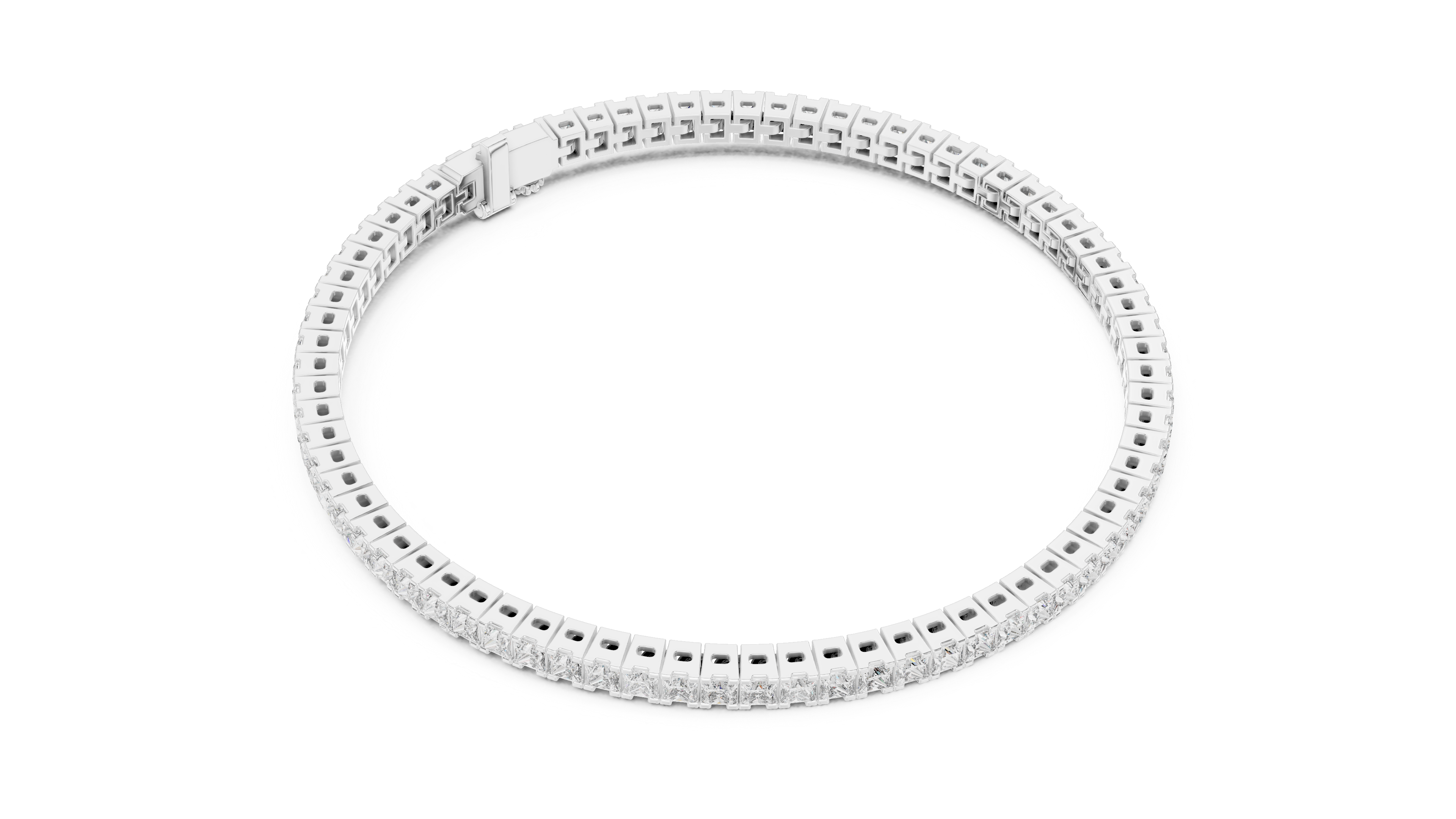 Princess-Cut Lab-Grown Diamond Tennis Bracelet