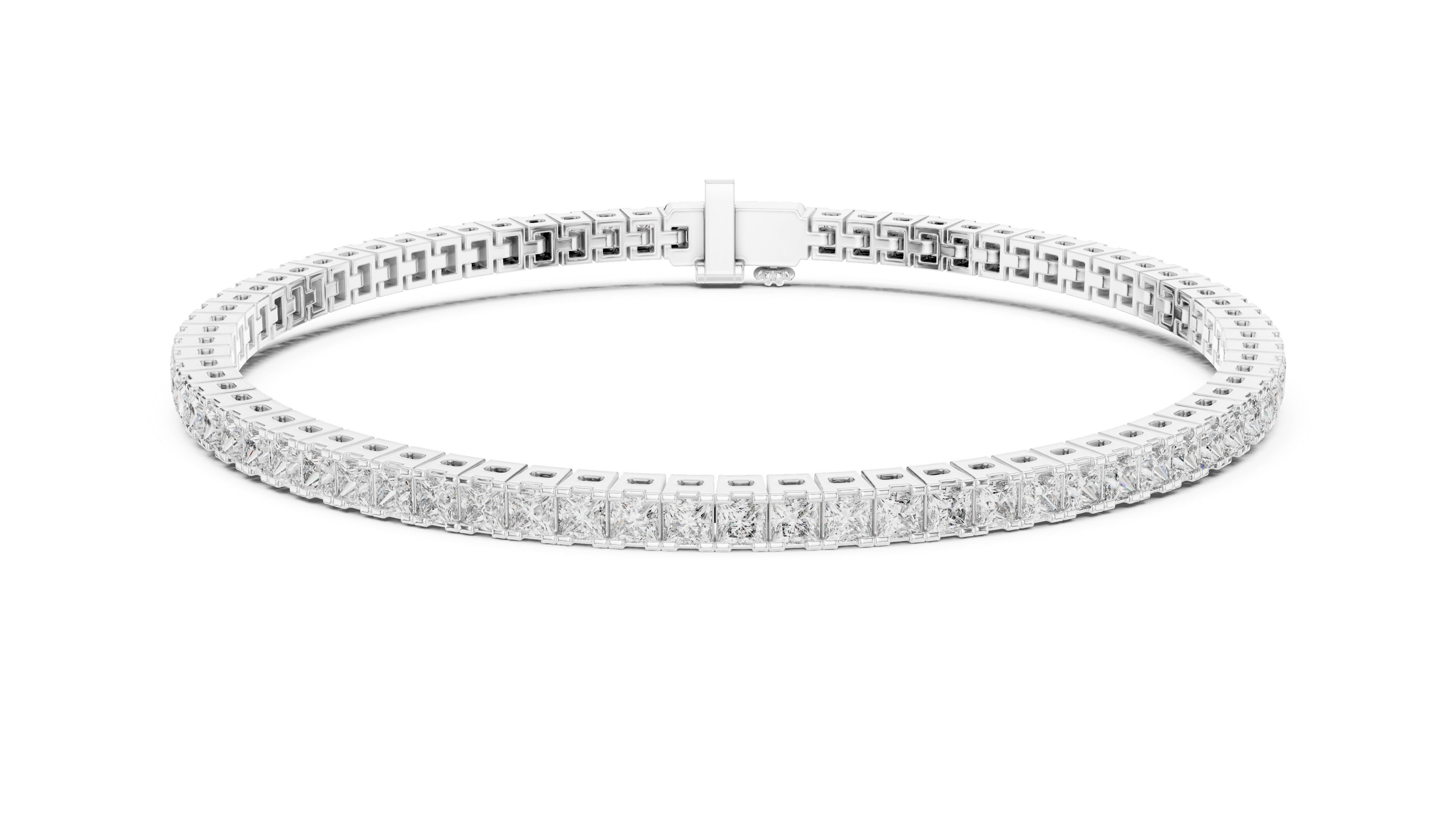 Princess-Cut Lab-Grown Diamond Tennis Bracelet