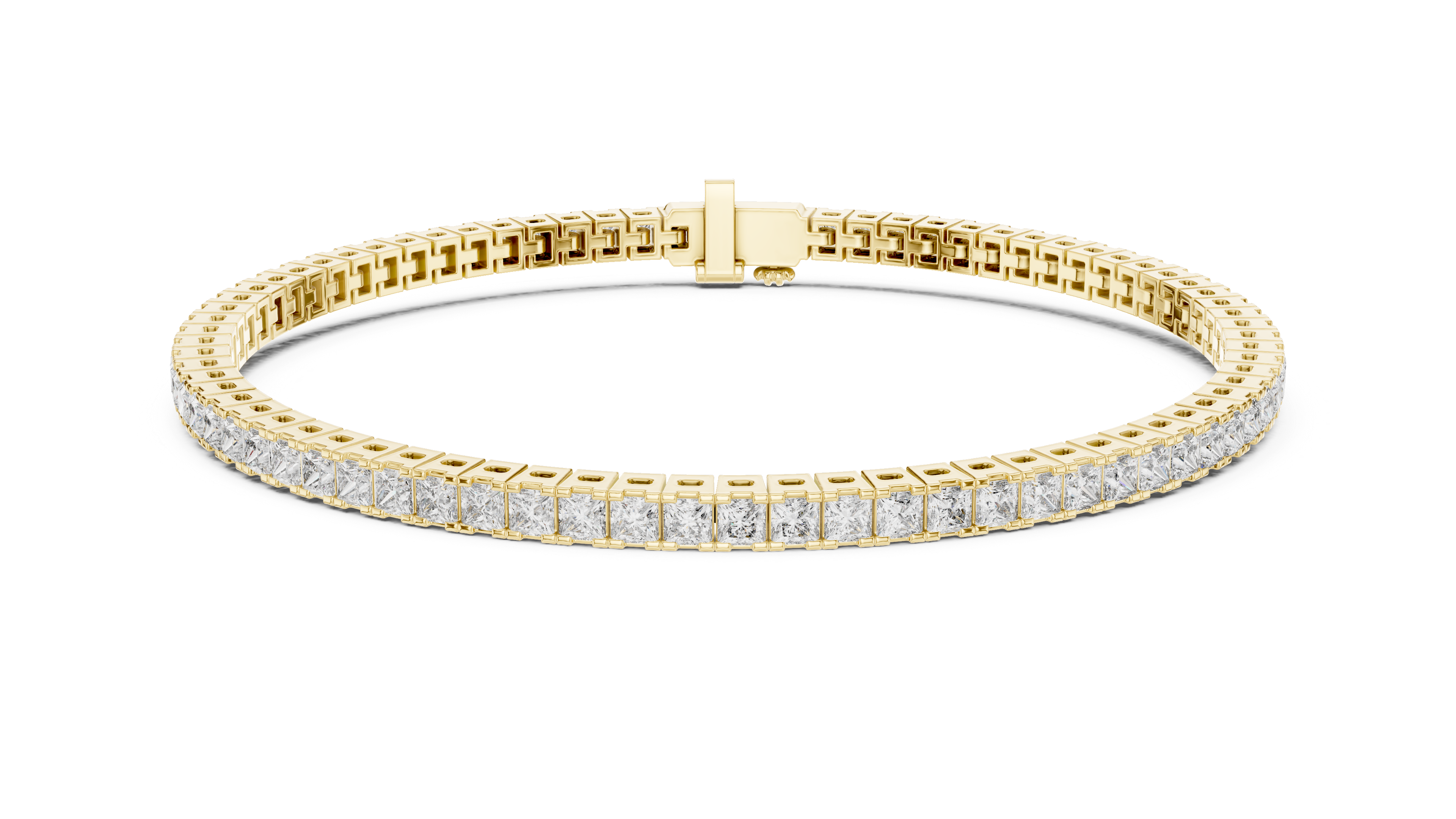 Princess-Cut Lab-Grown Diamond Tennis Bracelet