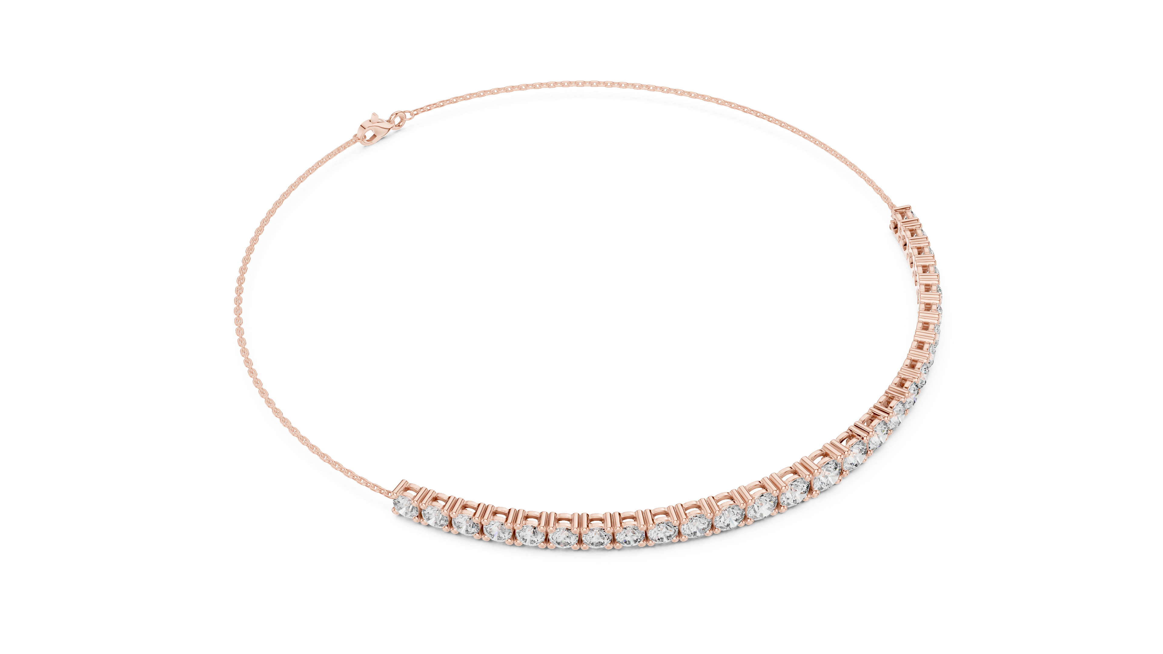 Graduated Round Lab-Grown Diamond Bolo Bracelet