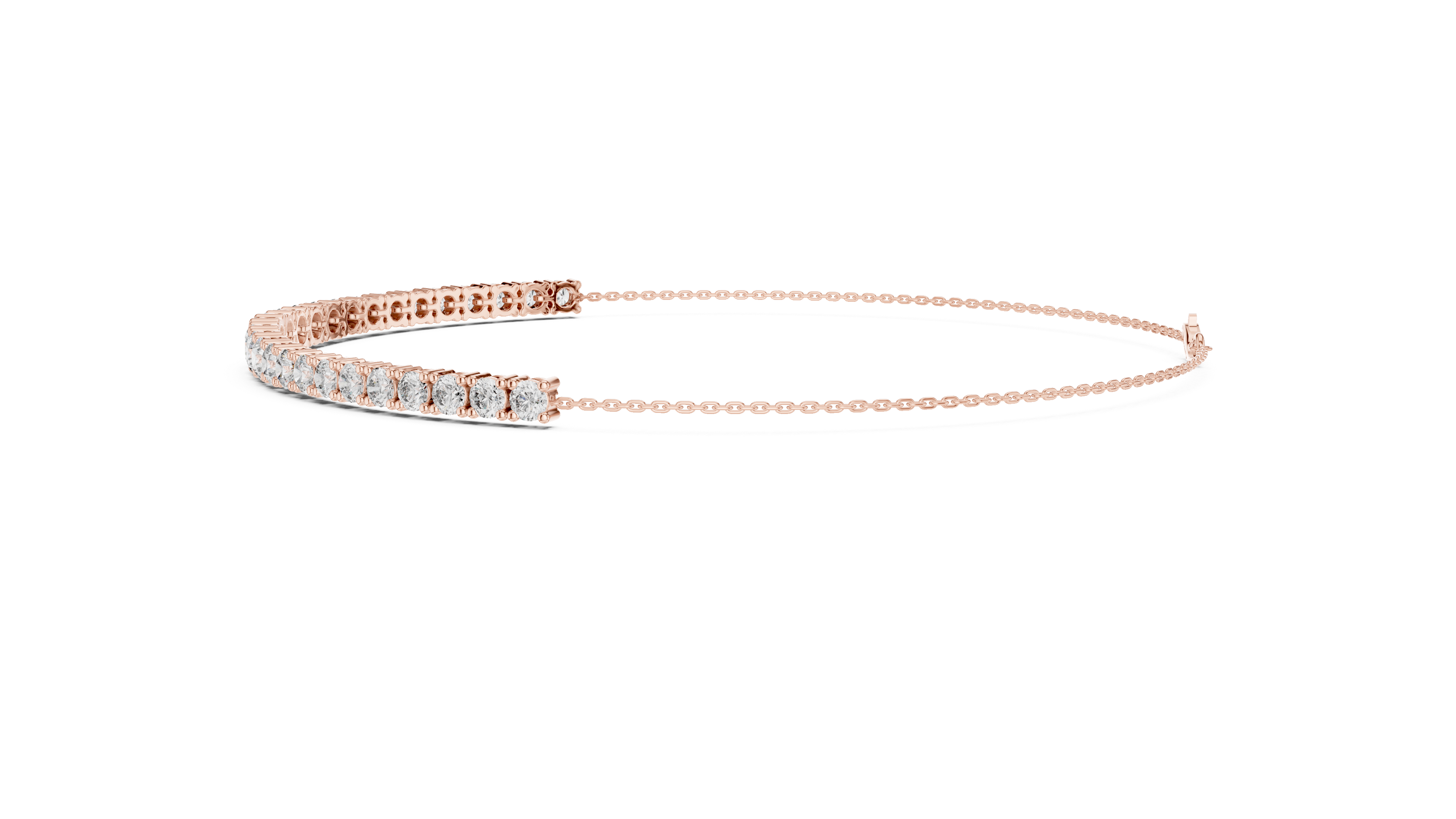 Graduated Round Lab-Grown Diamond Bolo Bracelet