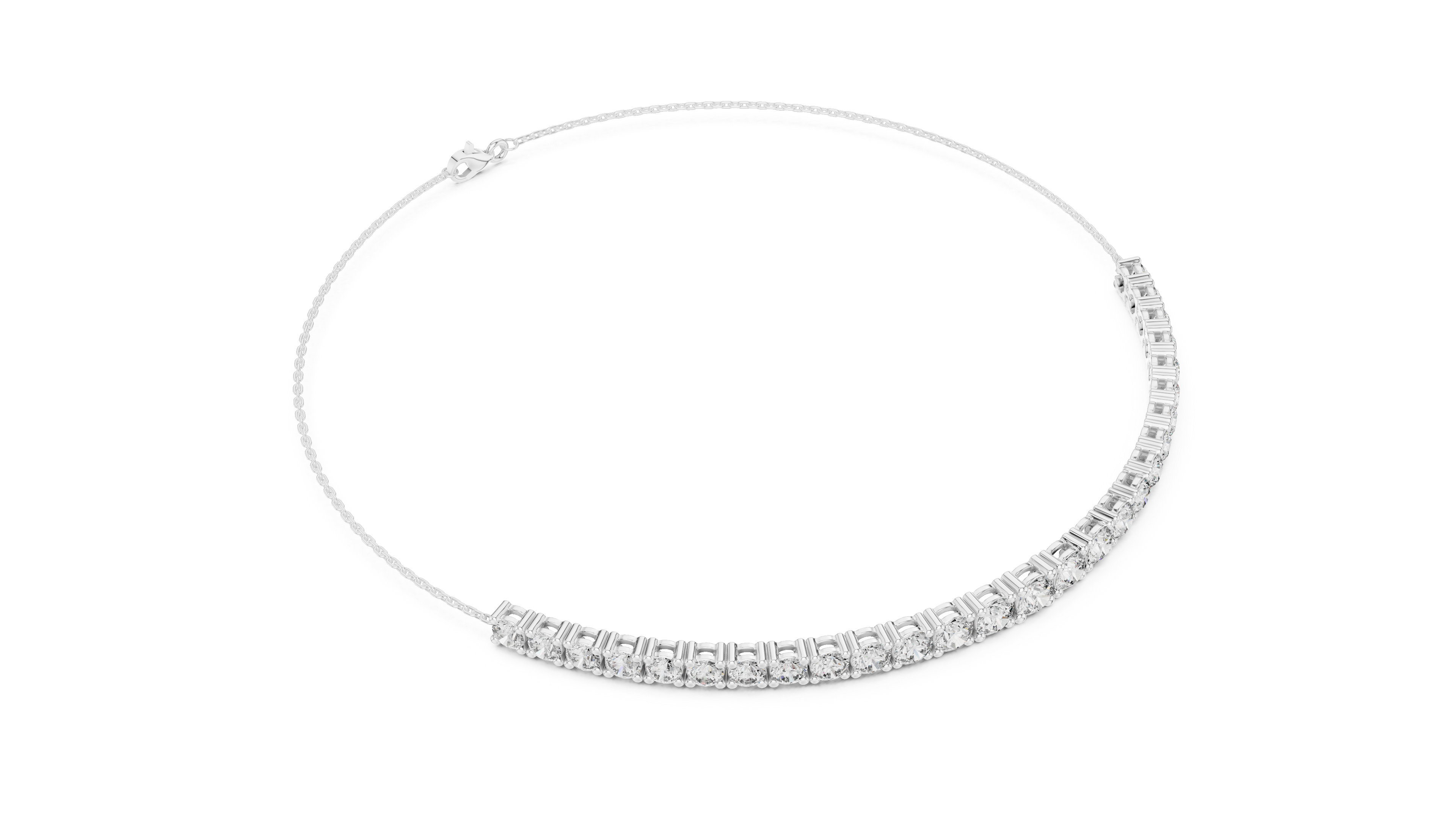 Graduated Round Lab-Grown Diamond Bolo Bracelet
