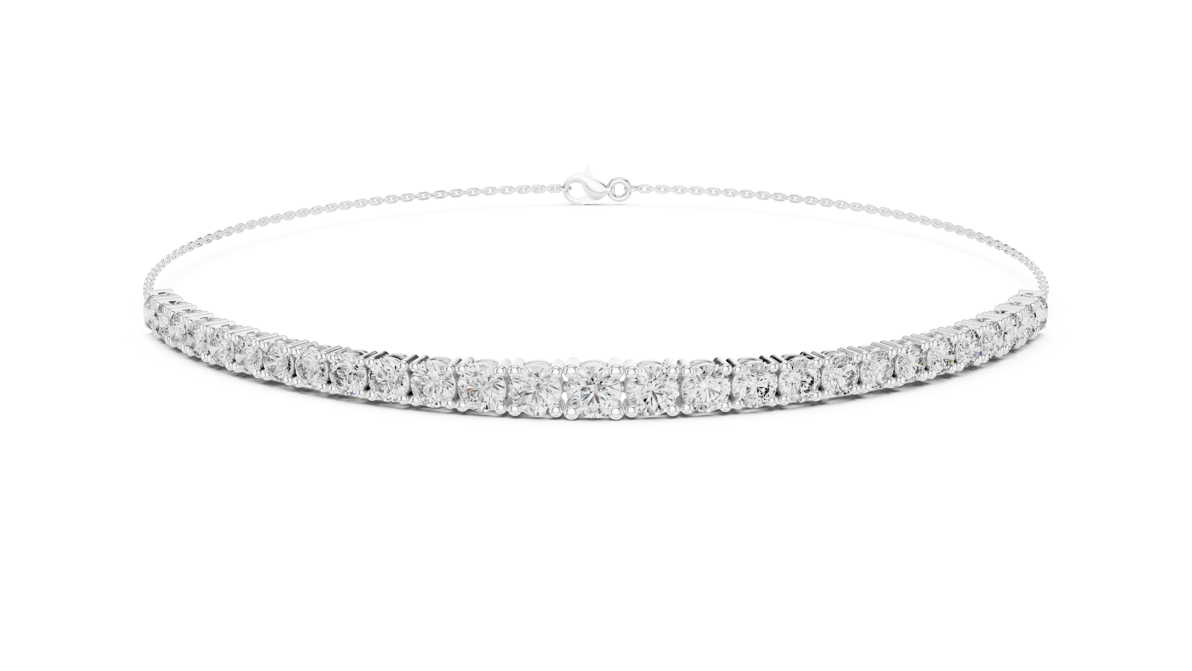 Graduated Round Lab-Grown Diamond Bolo Bracelet