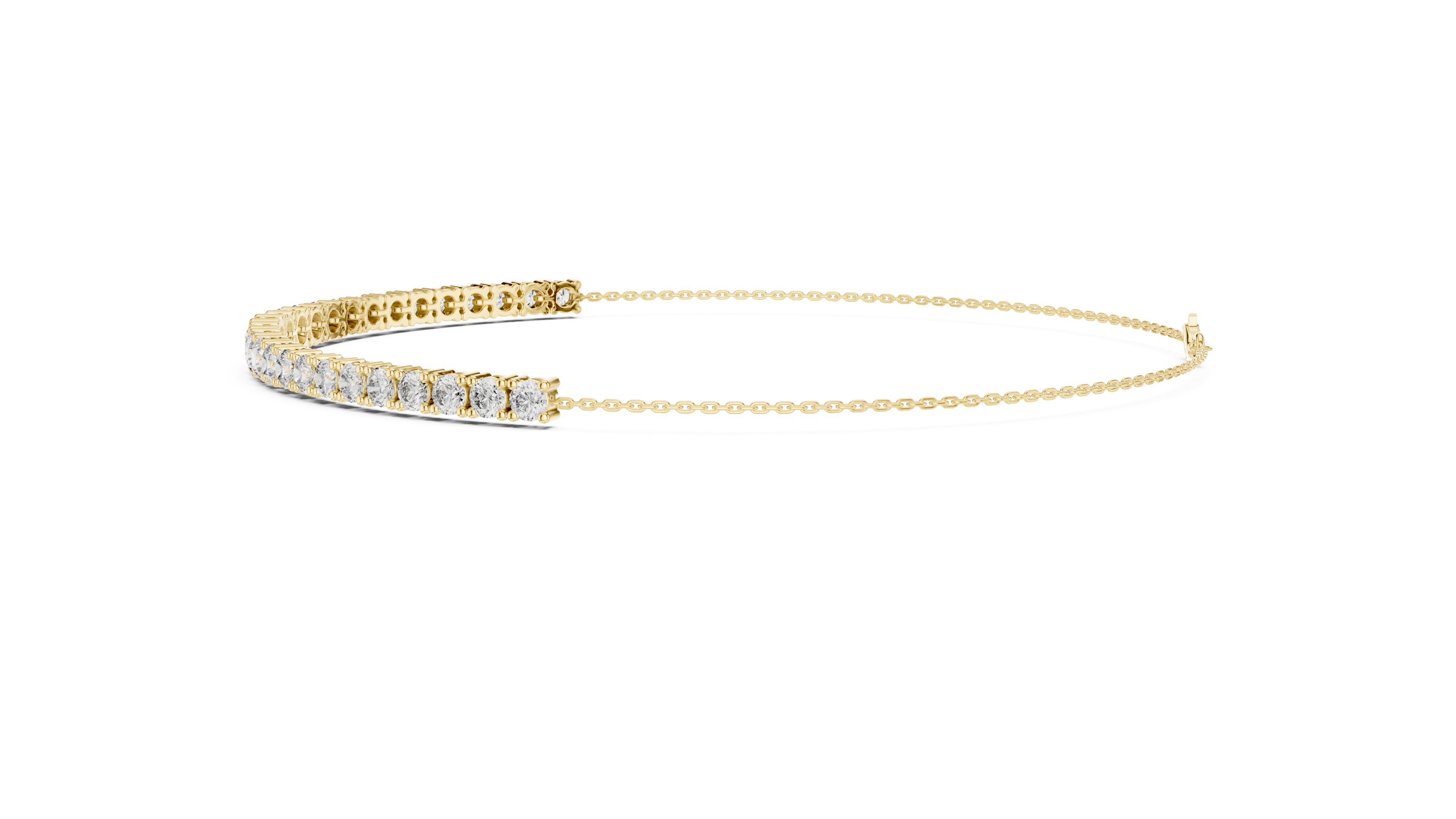 Graduated Round Lab-Grown Diamond Bolo Bracelet