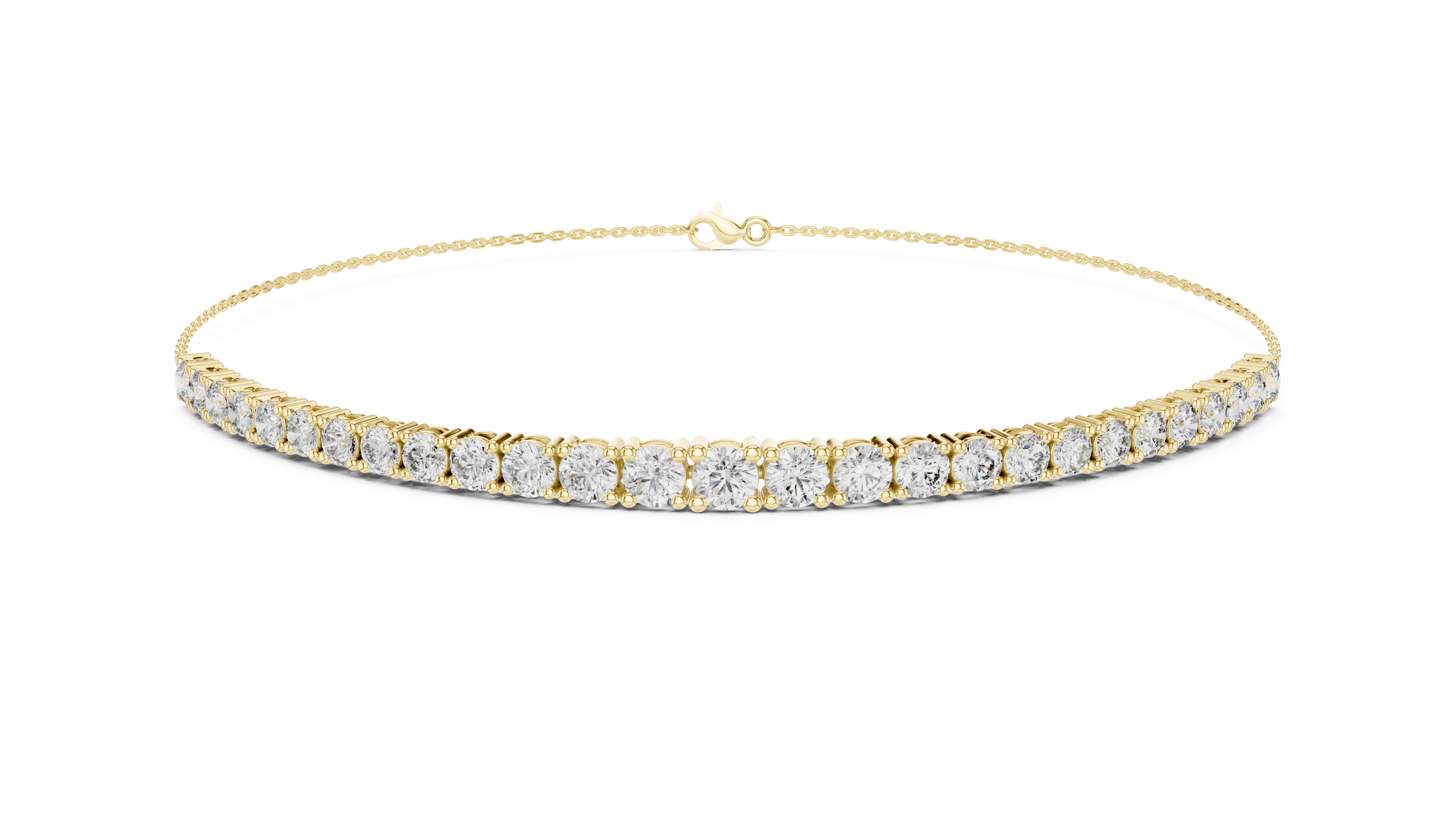 Graduated Round Lab-Grown Diamond Bolo Bracelet