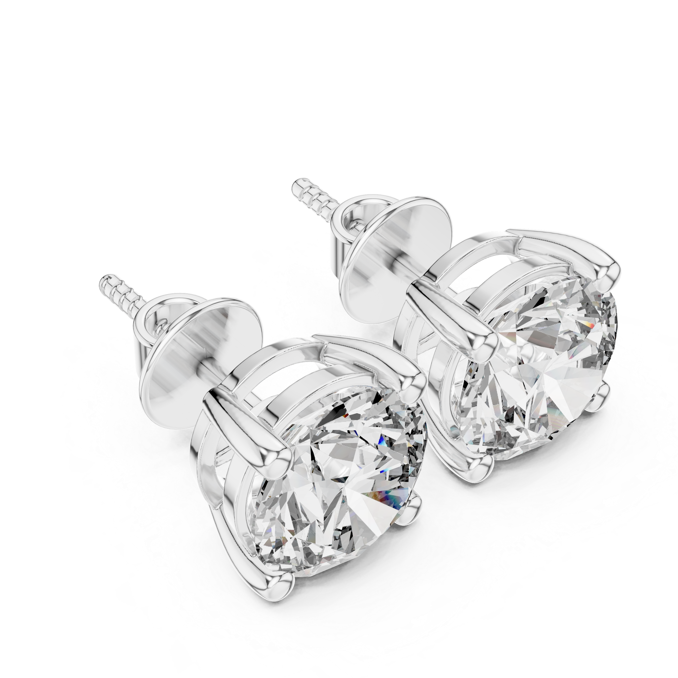 Round Diamond Open Gallery Stud Earrings – Design ER-0001