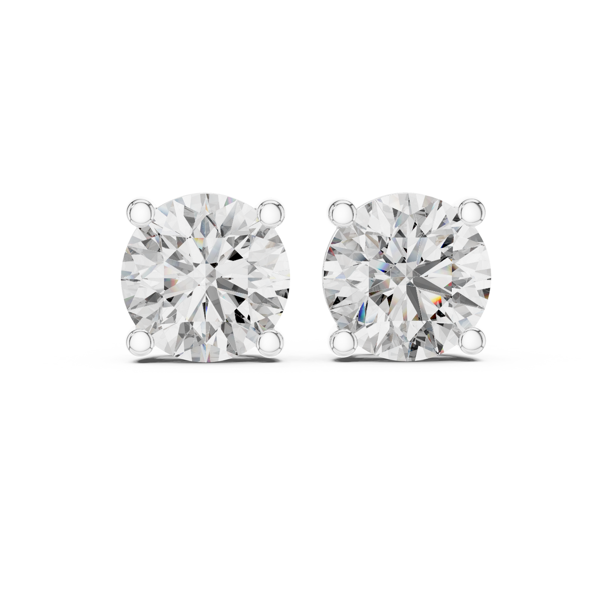 Round Diamond Open Gallery Stud Earrings – Design ER-0001