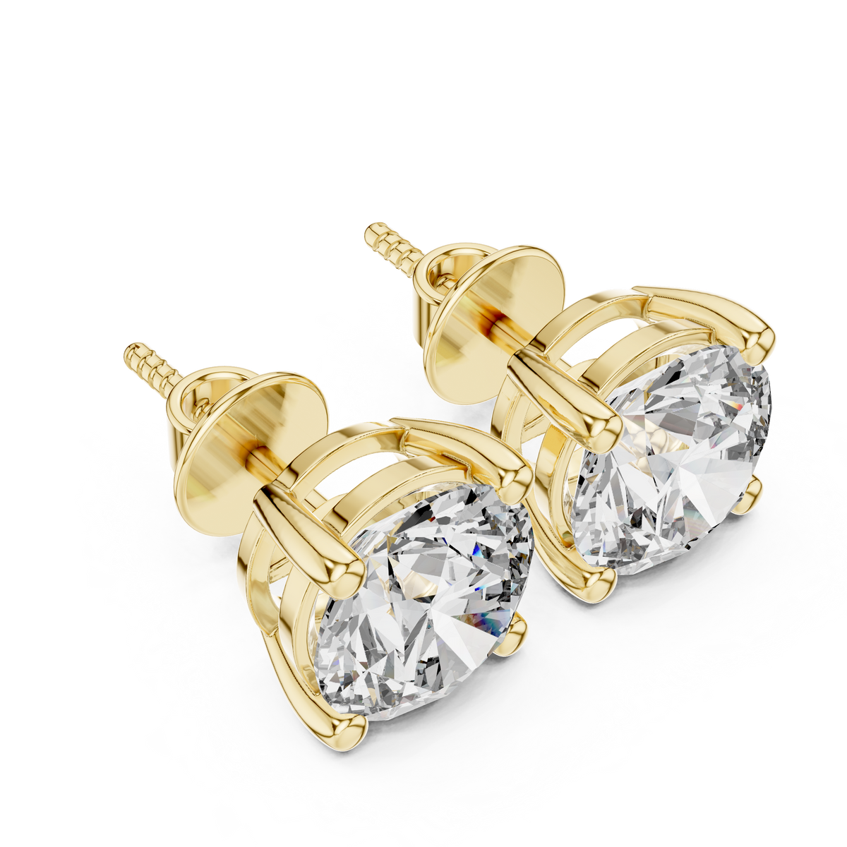 Round Diamond Open Gallery Stud Earrings – Design ER-0001