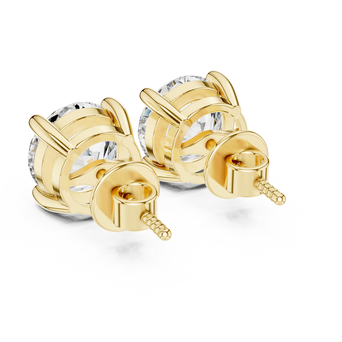Round Diamond Open Gallery Stud Earrings – Design ER-0001