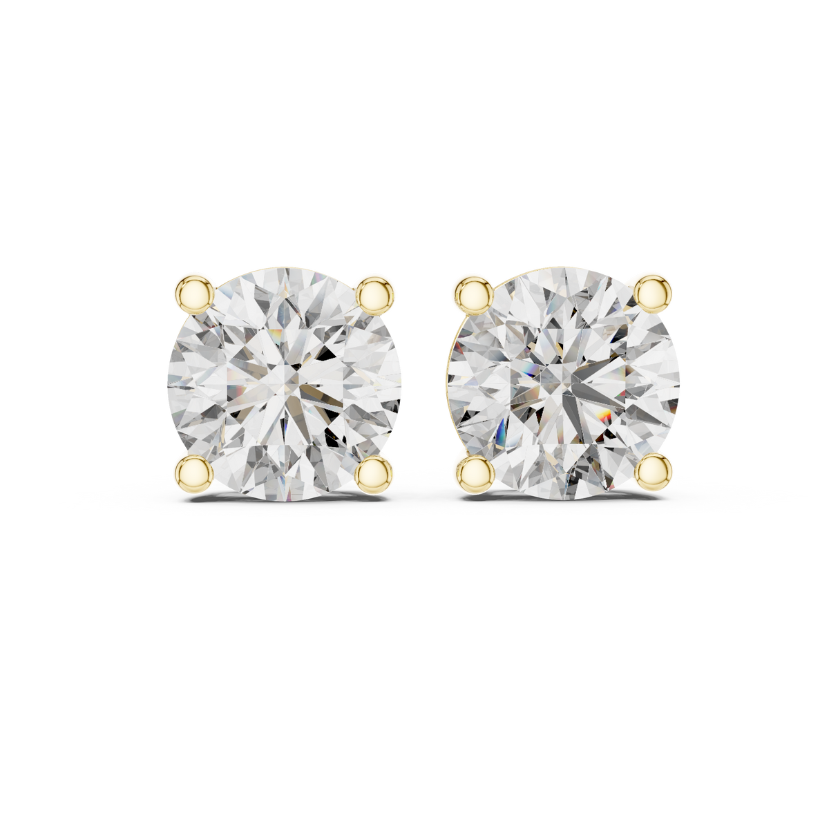 Round Diamond Open Gallery Stud Earrings – Design ER-0001