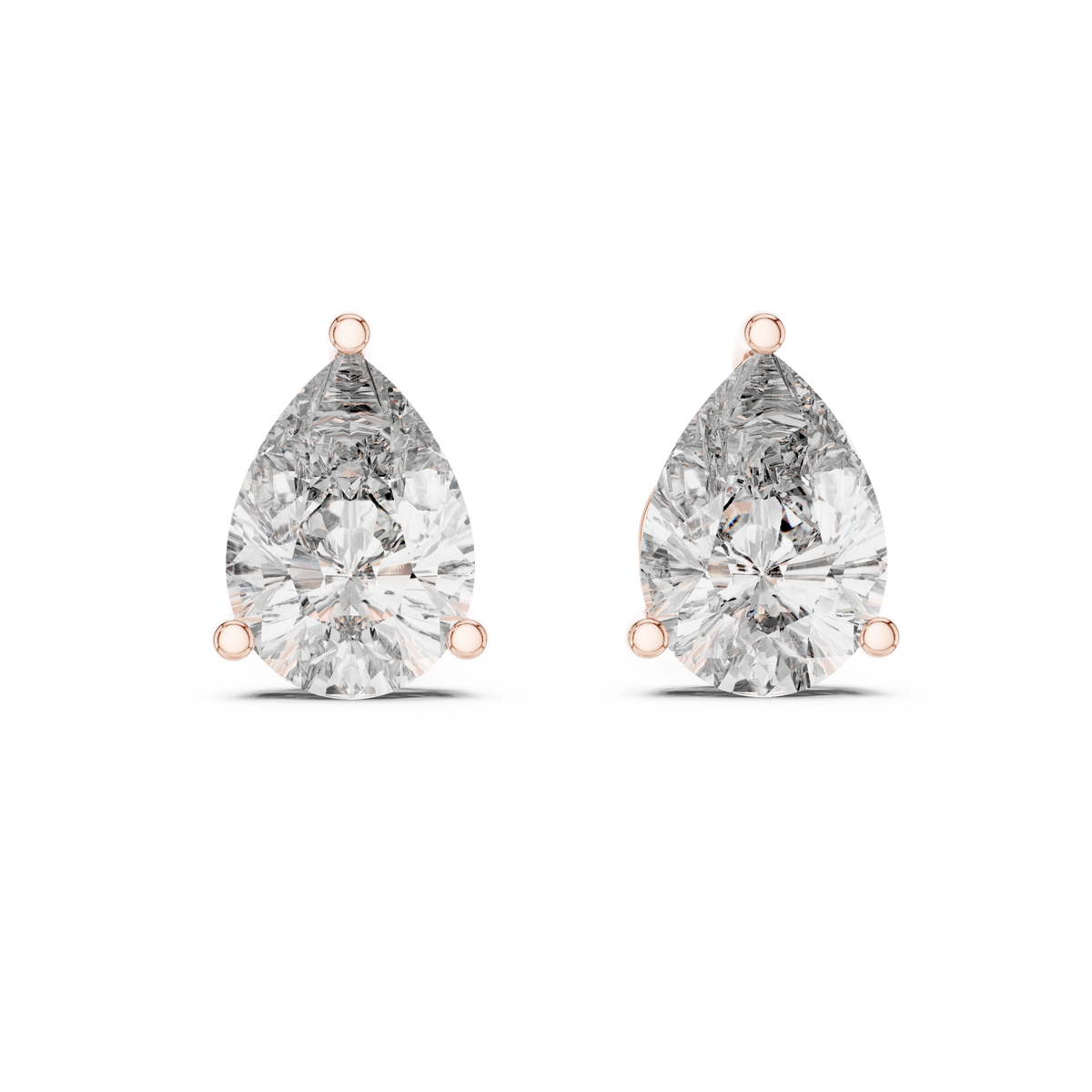Pear Diamond Sculptural Stud Earrings – Design ER-0002
