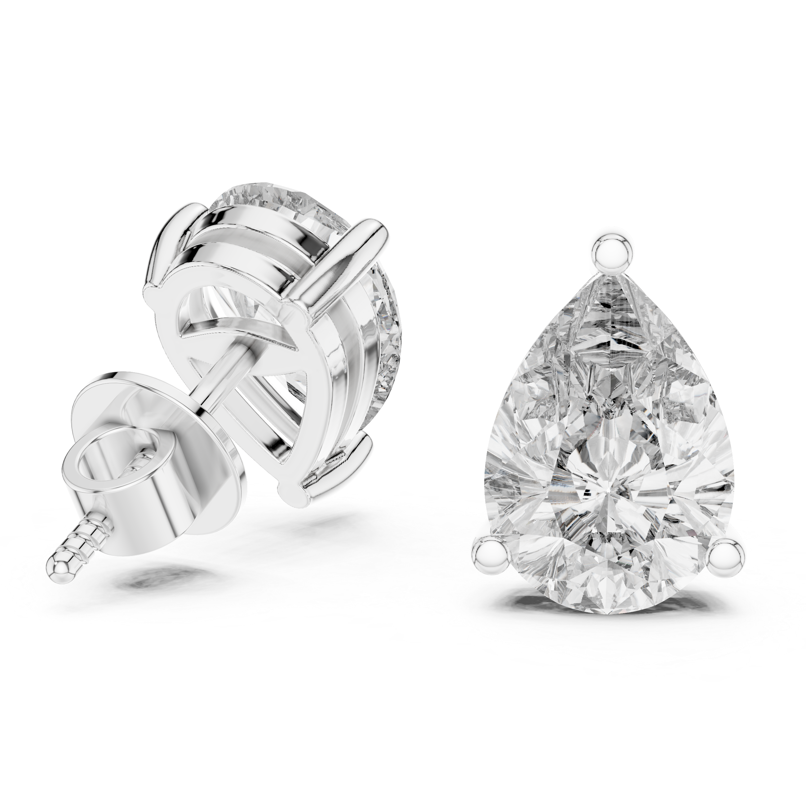 Pear Diamond Sculptural Stud Earrings – Design ER-0002