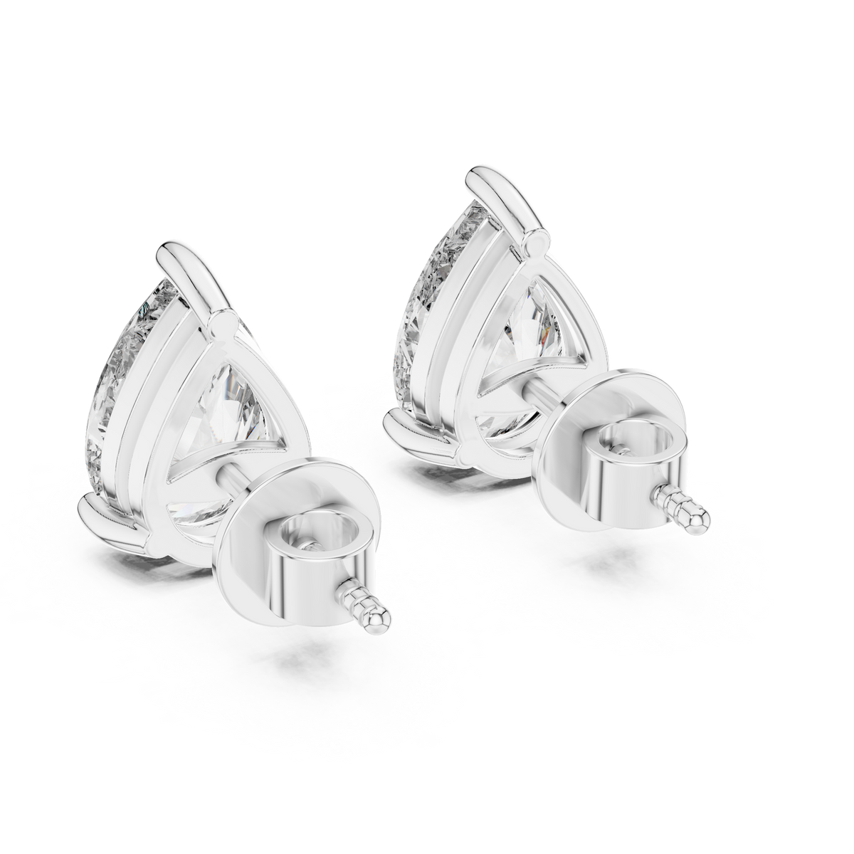 Pear Diamond Sculptural Stud Earrings – Design ER-0002