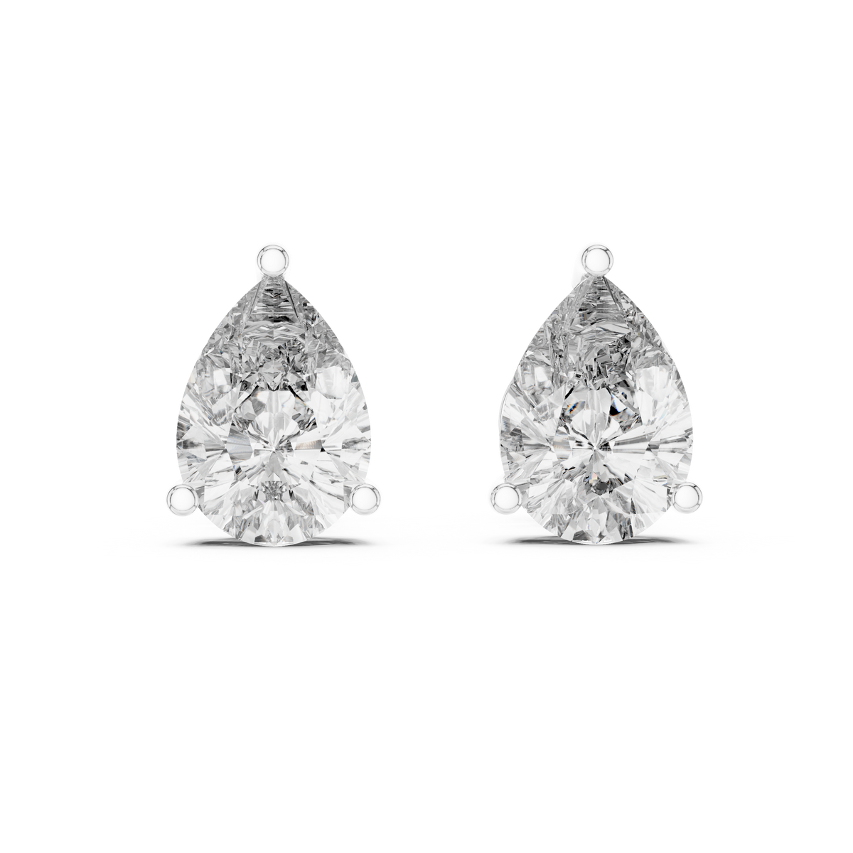 Pear Diamond Sculptural Stud Earrings – Design ER-0002