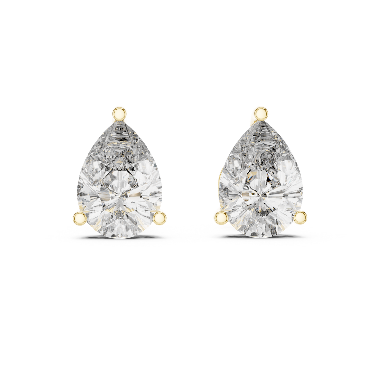 Pear Diamond Sculptural Stud Earrings – Design ER-0002