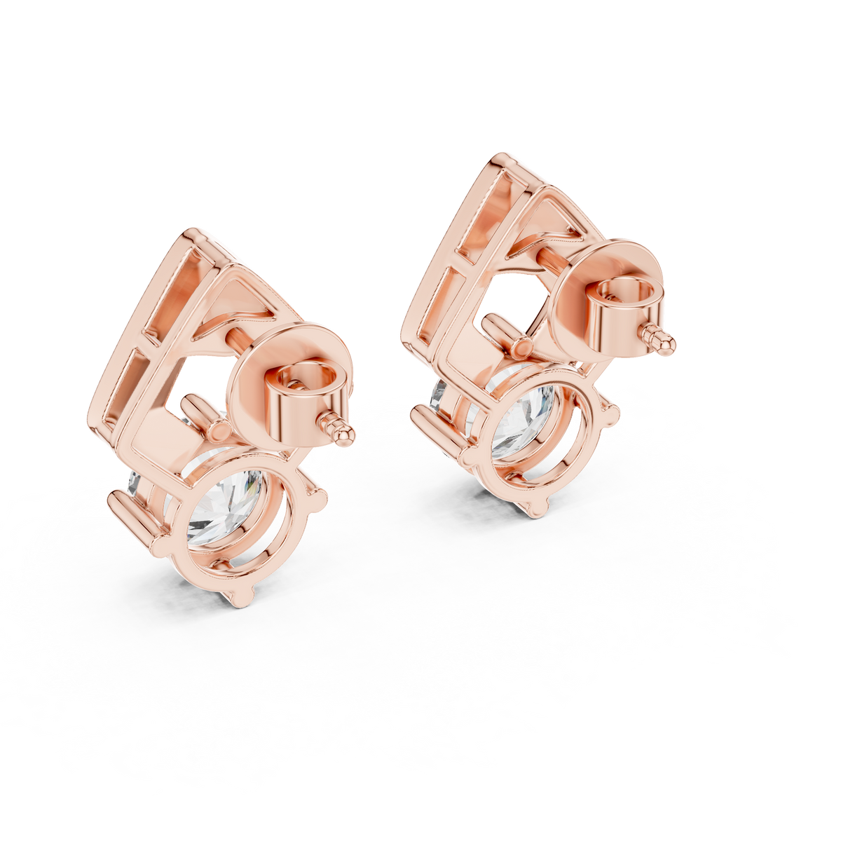 Round Diamond Geometric Jacket Earrings – Design ER-0011