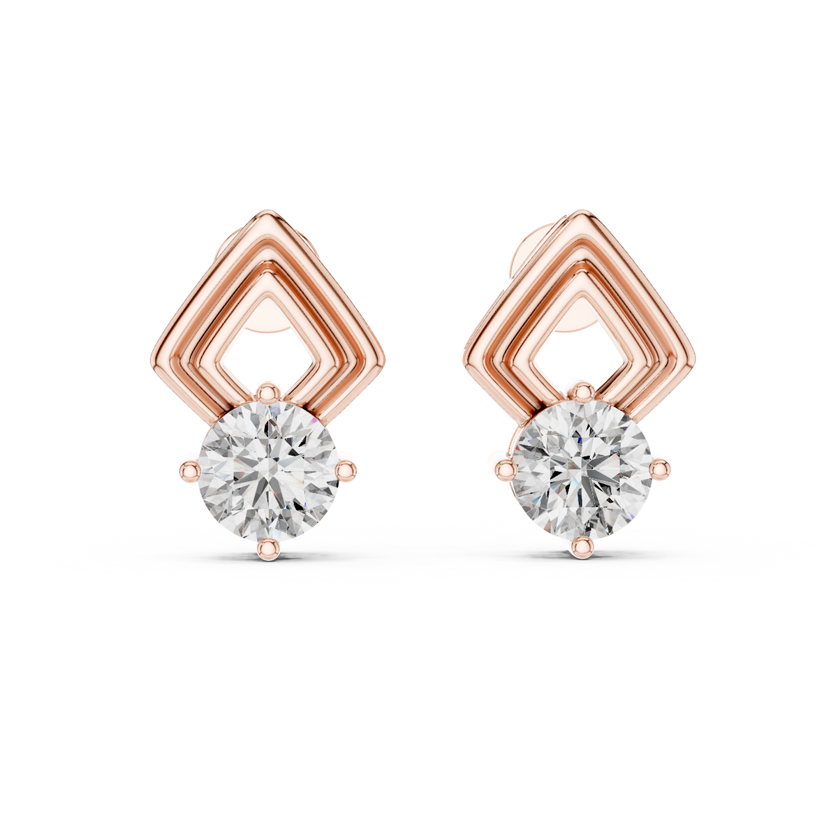 Round Diamond Geometric Jacket Earrings – Design ER-0011