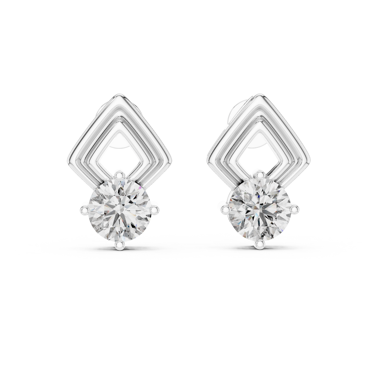 Round Diamond Geometric Jacket Earrings – Design ER-0011