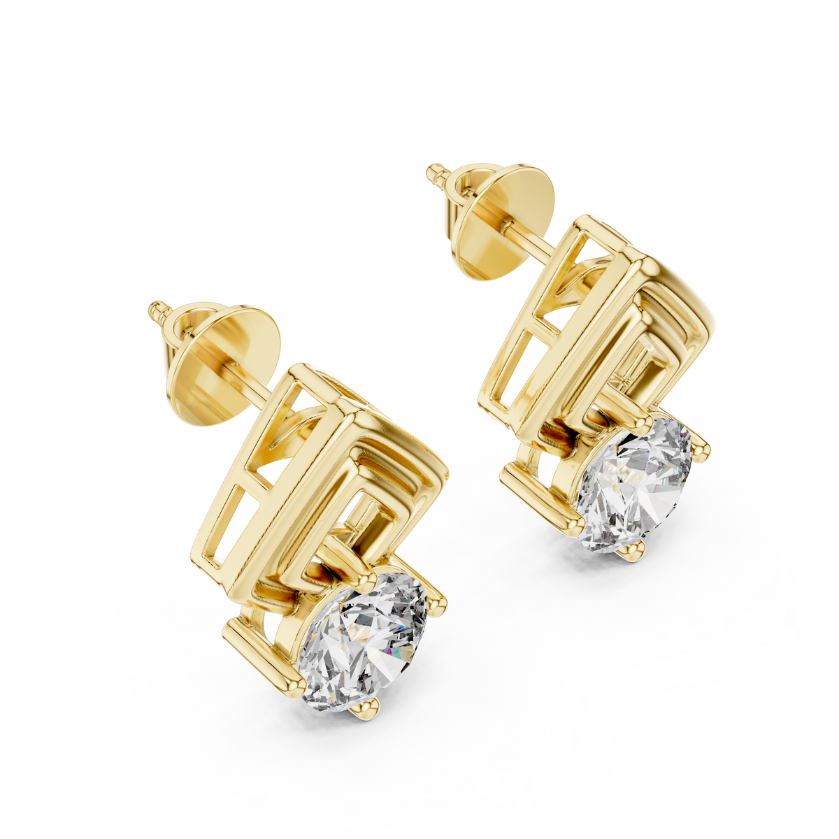 Round Diamond Geometric Jacket Earrings – Design ER-0011