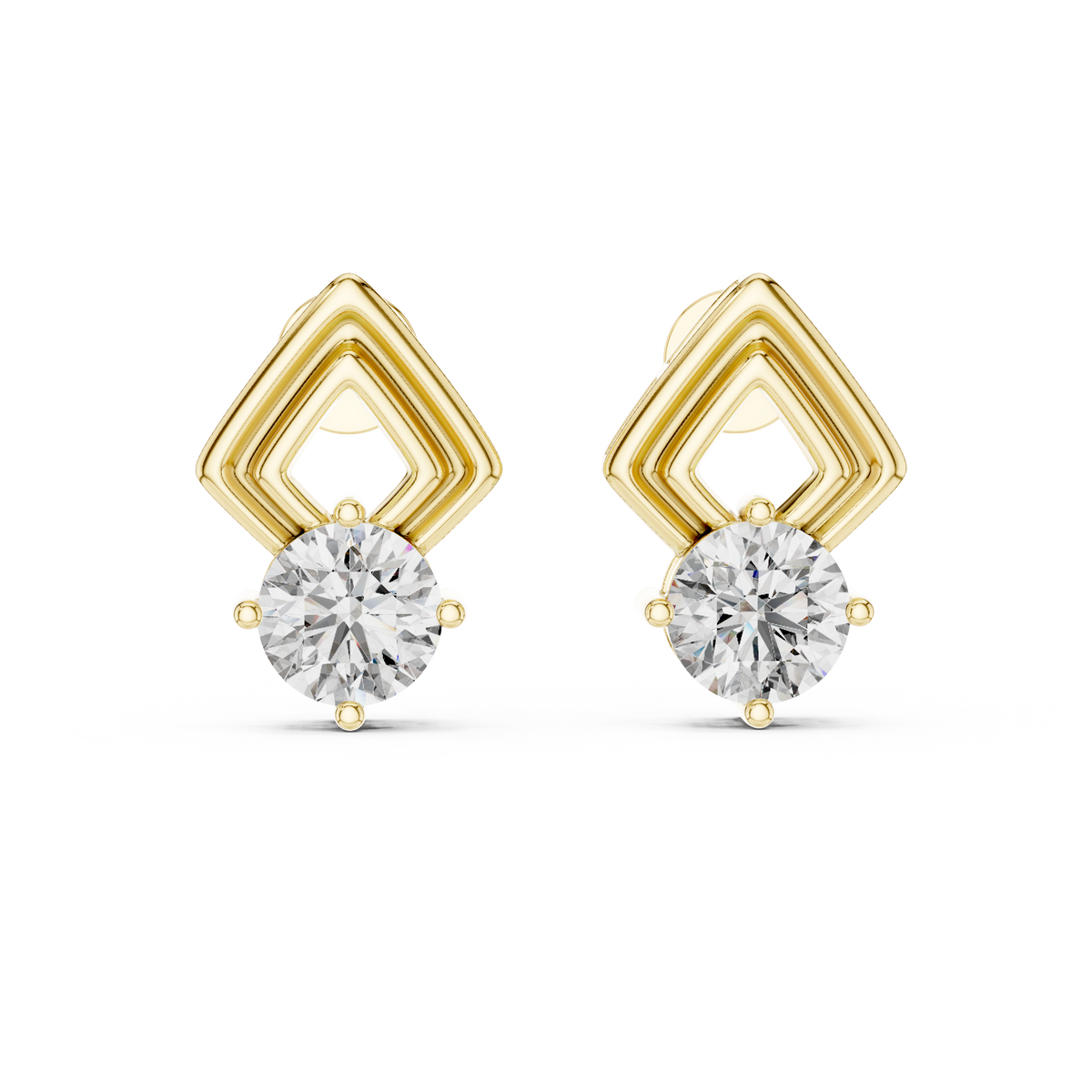 Round Diamond Geometric Jacket Earrings – Design ER-0011
