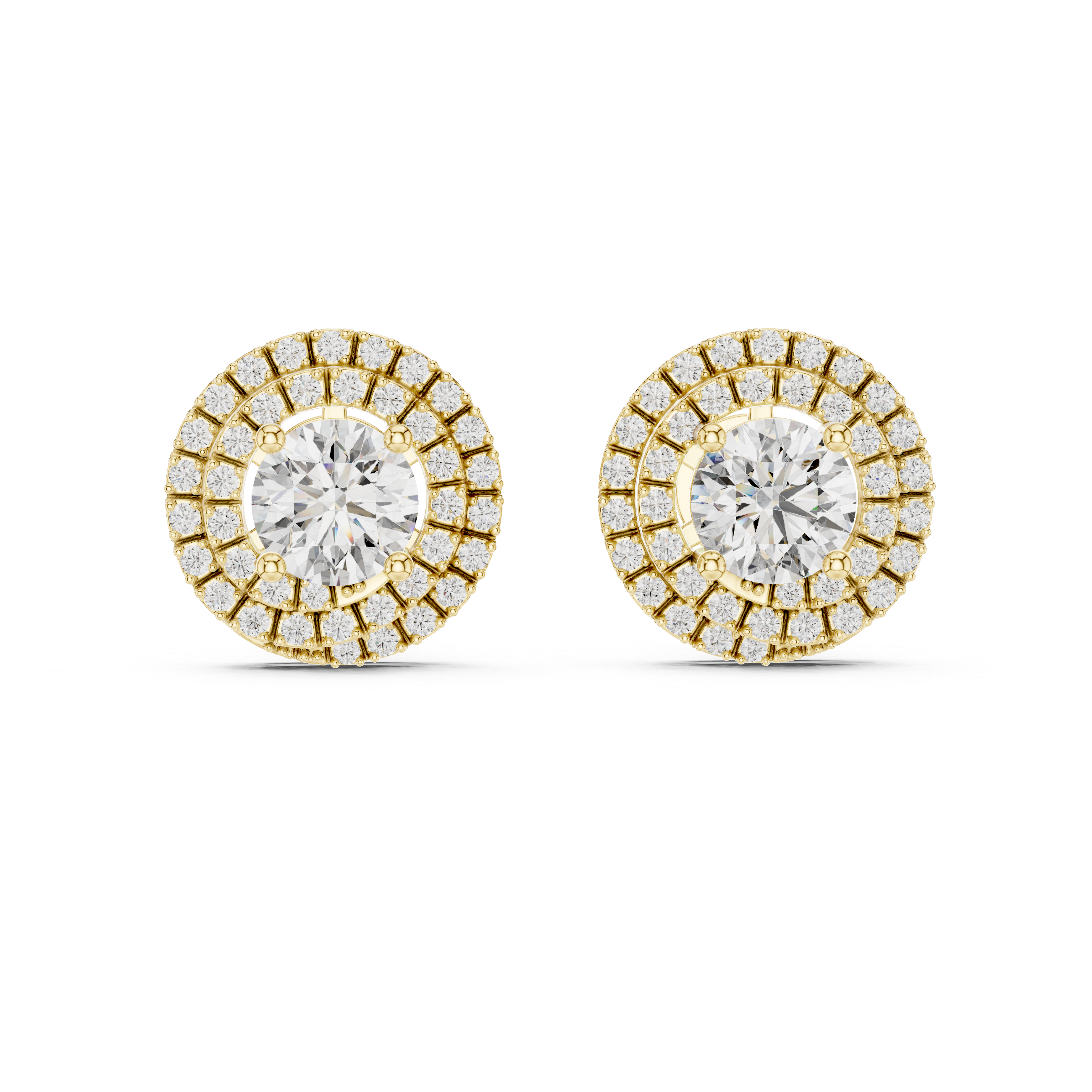 Pear Double Halo Lab-Grown Diamond Stud Earrings