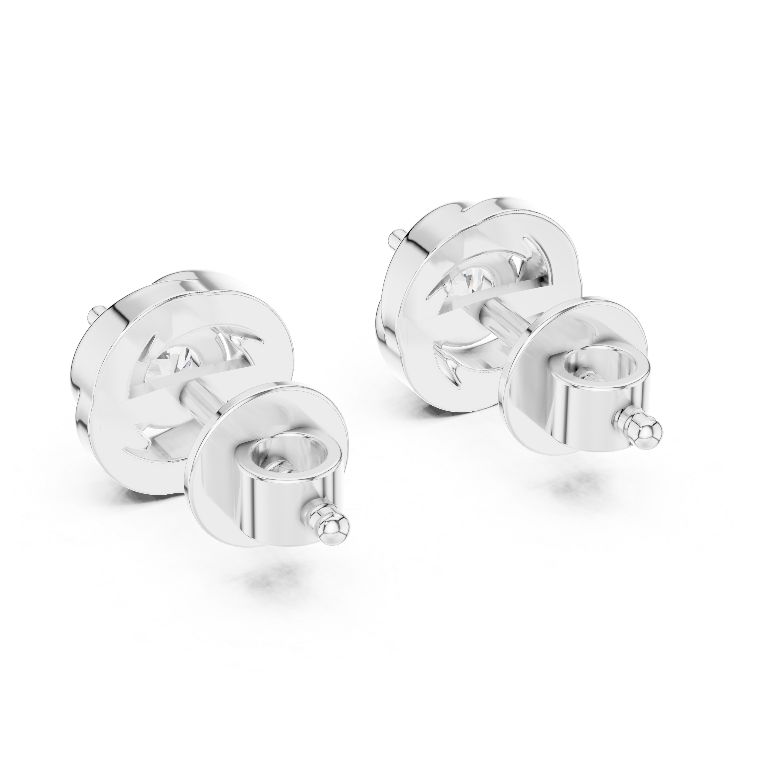 Round Brilliant Sculptural Swirl Lab-Grown Diamond Stud Earrings