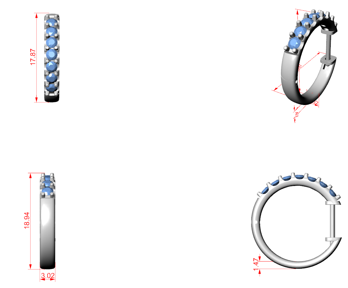 Oval-Cut Pavé Lab-Grown Diamond Hoop Earrings
