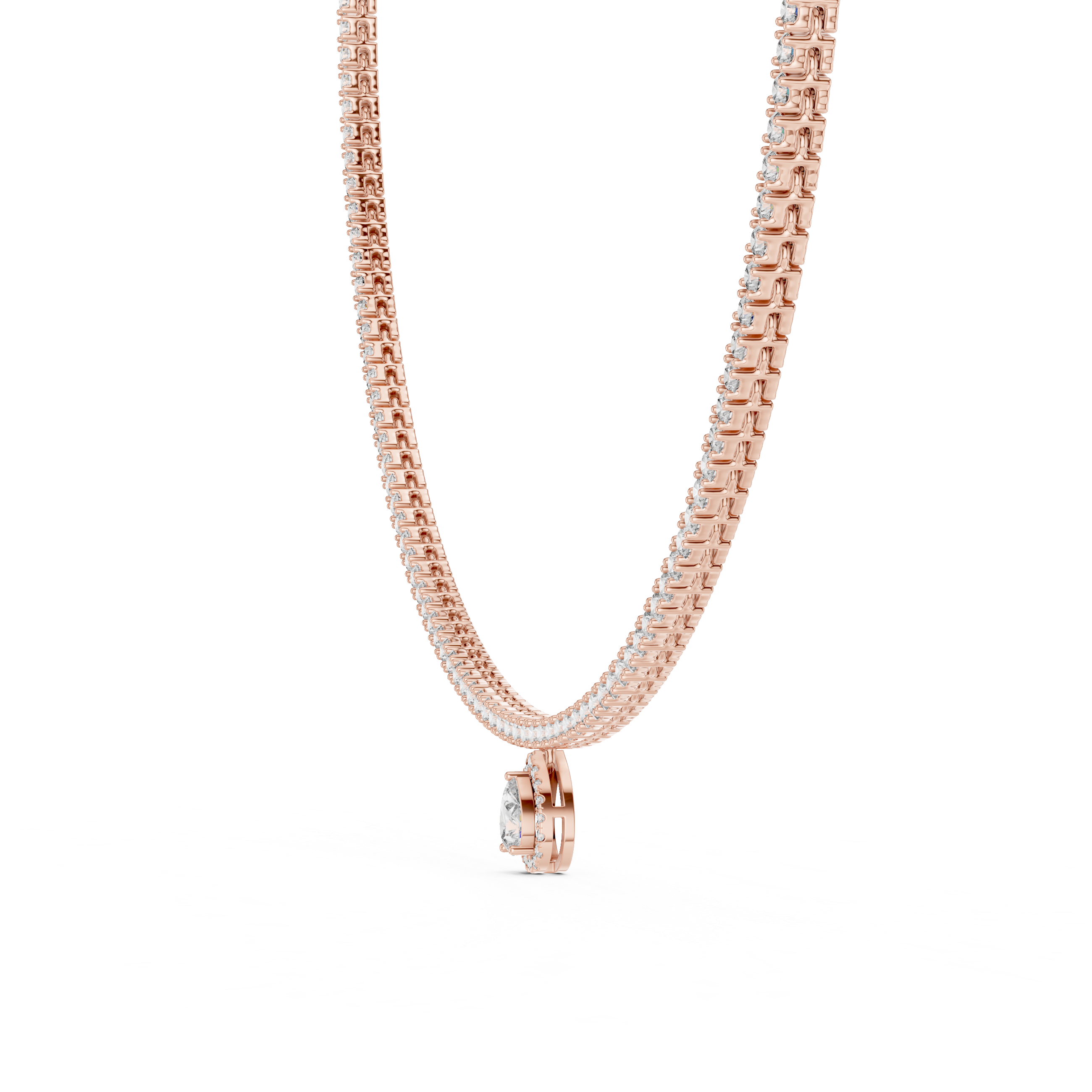 Lab-Grown Diamond Tennis Necklace with Pear Drop