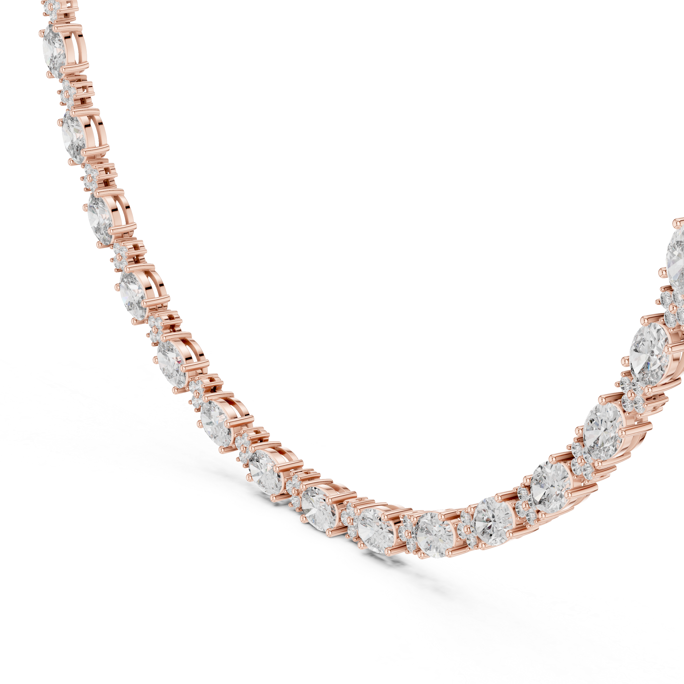 Graduated Round Lab-Grown Diamond Tennis Necklace