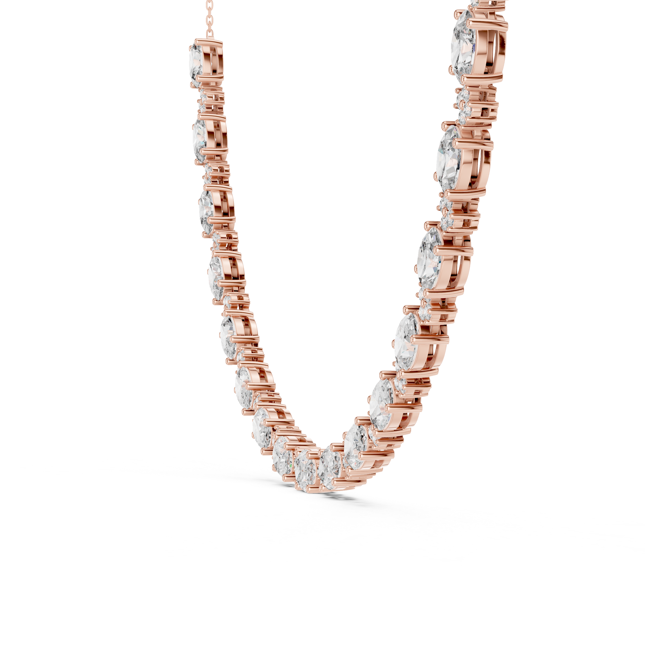 Graduated Round Lab-Grown Diamond Tennis Necklace