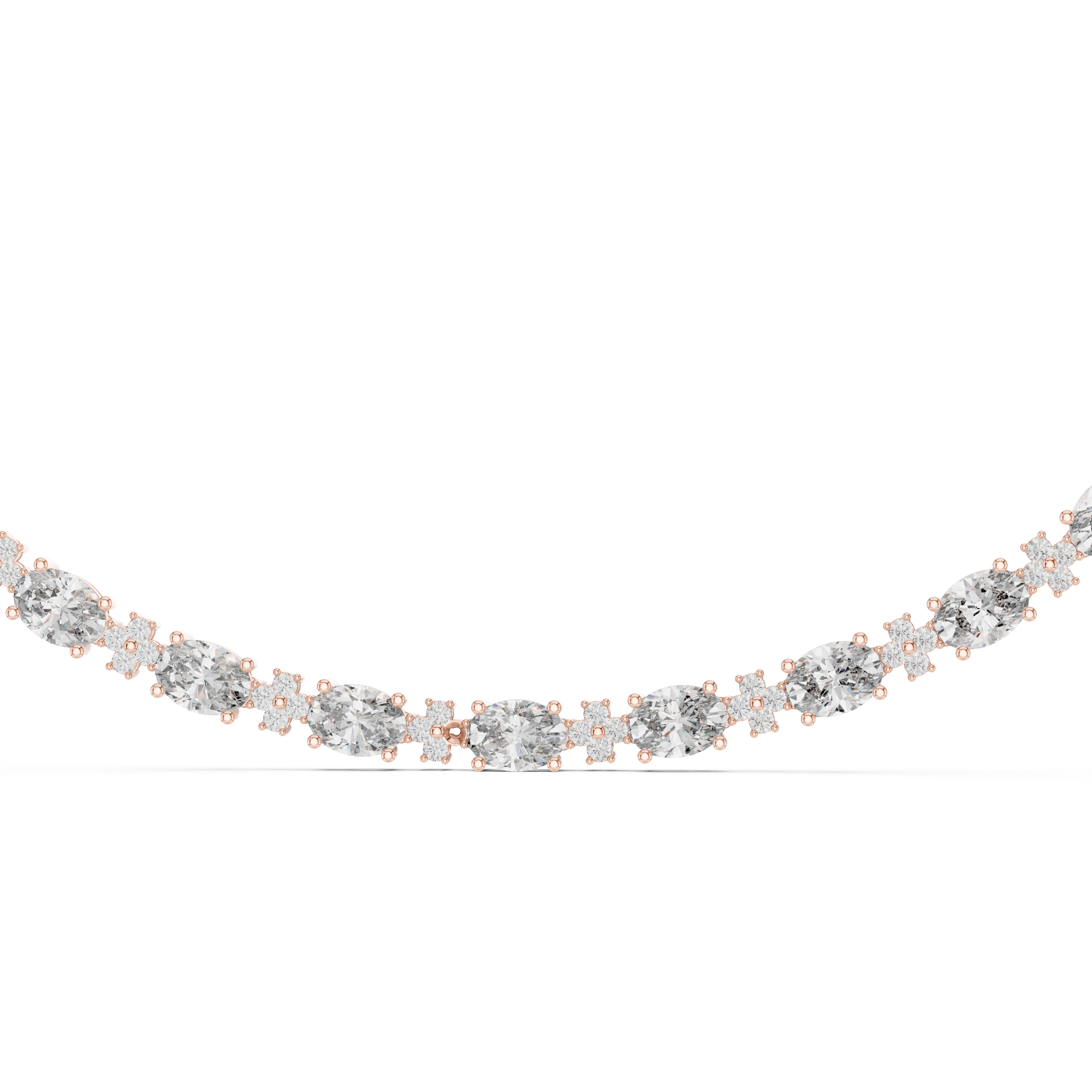 Graduated Round Lab-Grown Diamond Tennis Necklace
