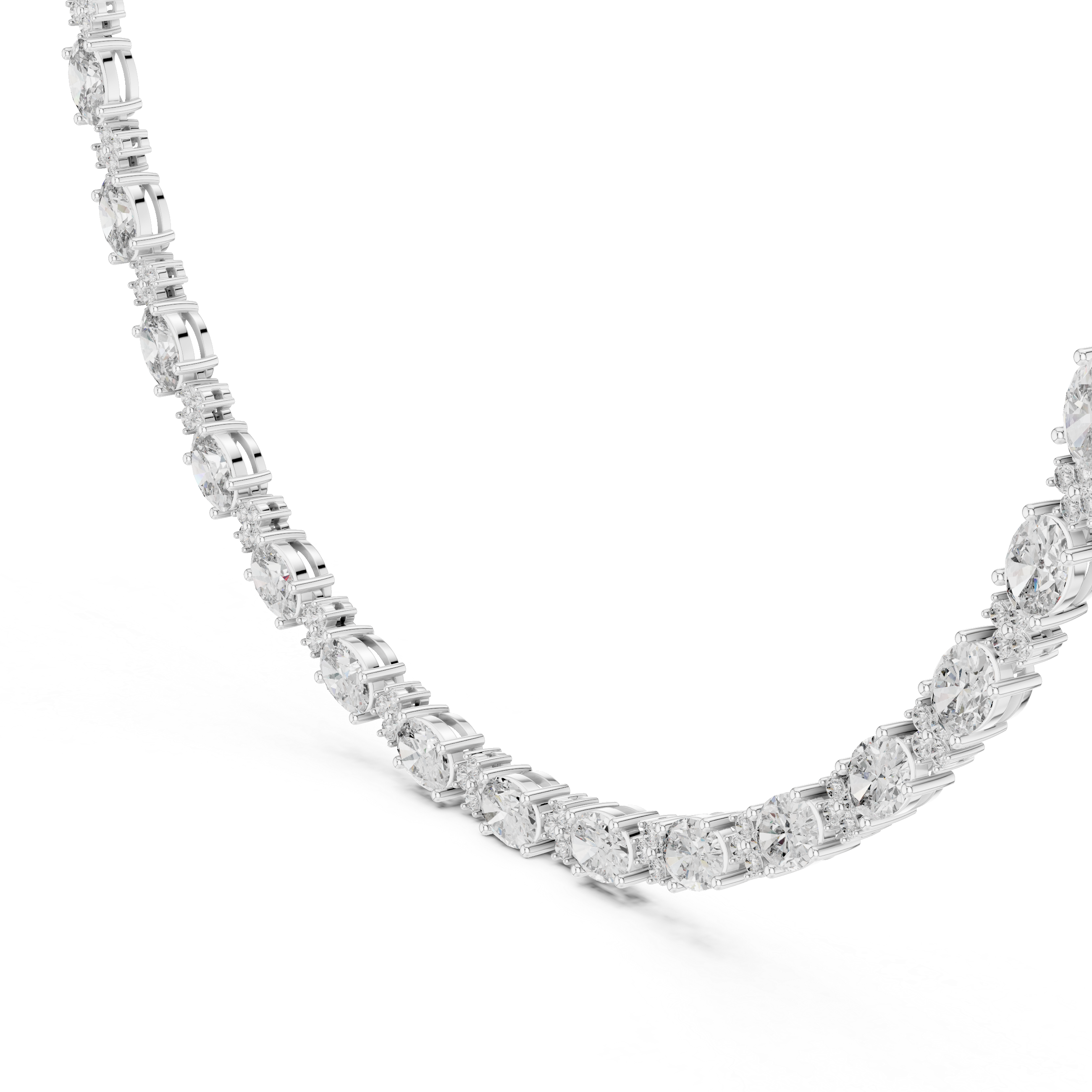 Graduated Round Lab-Grown Diamond Tennis Necklace