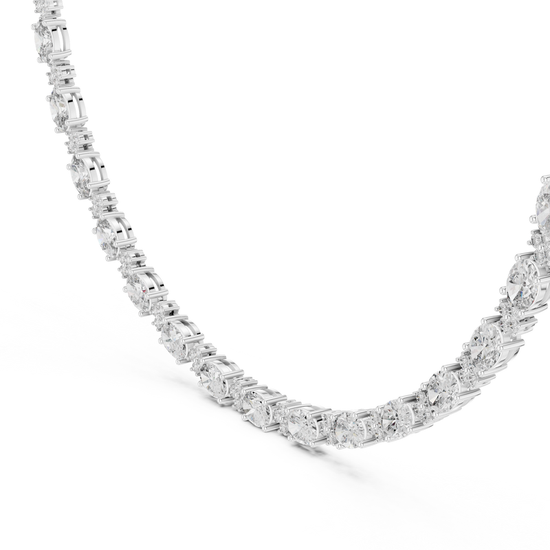 Graduated Round Lab-Grown Diamond Tennis Necklace