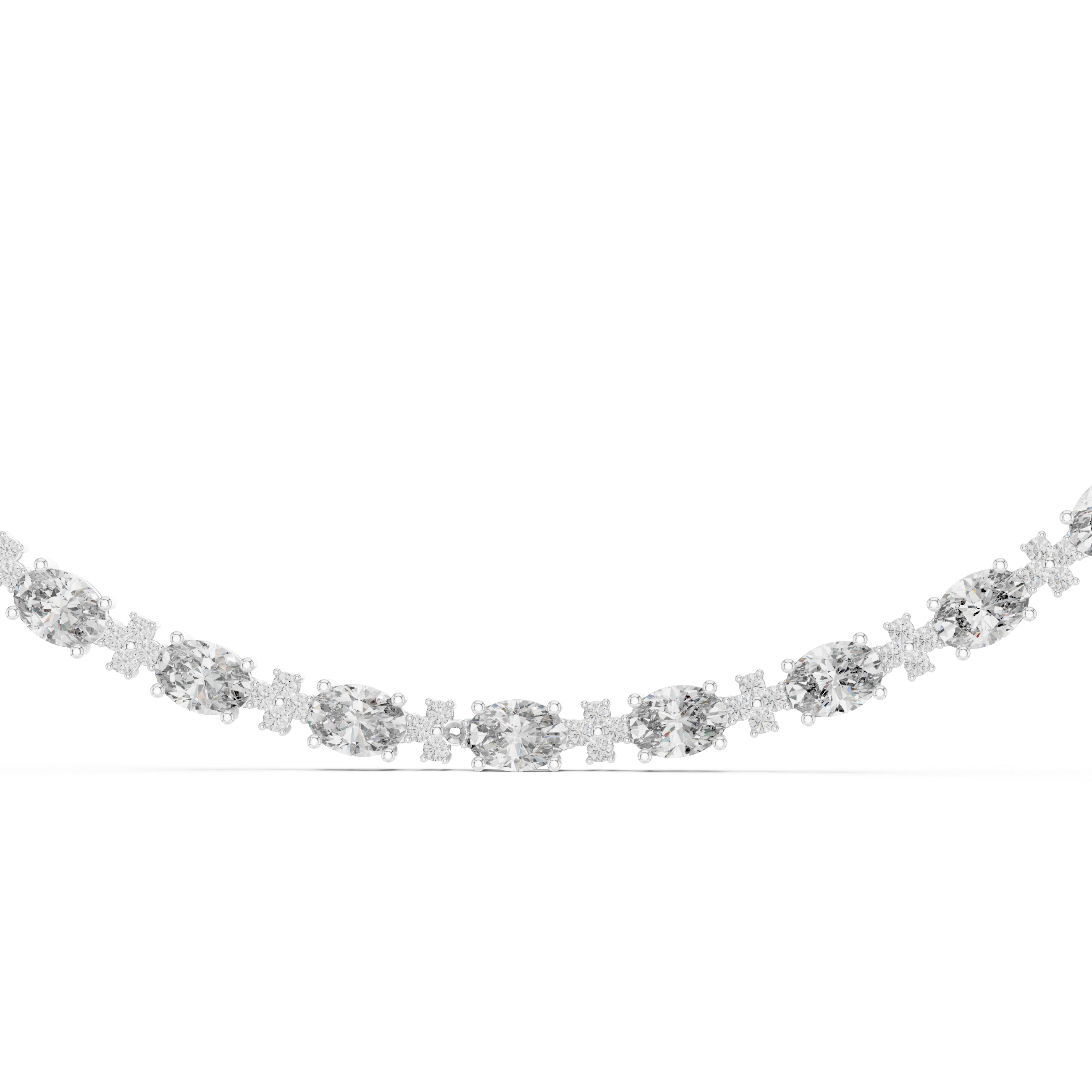 Graduated Round Lab-Grown Diamond Tennis Necklace