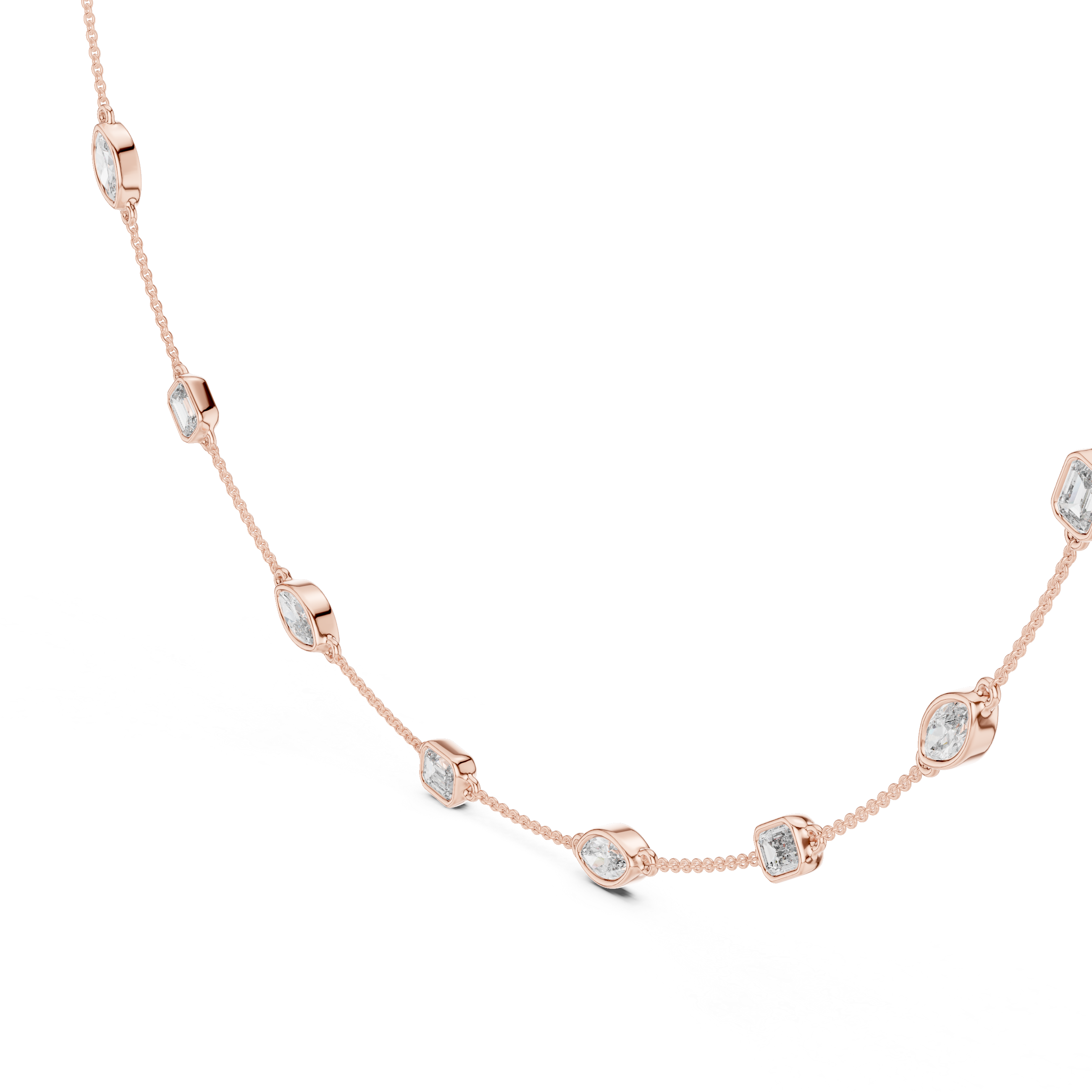 Mixed-Shape Lab-Grown Diamond Station Necklace