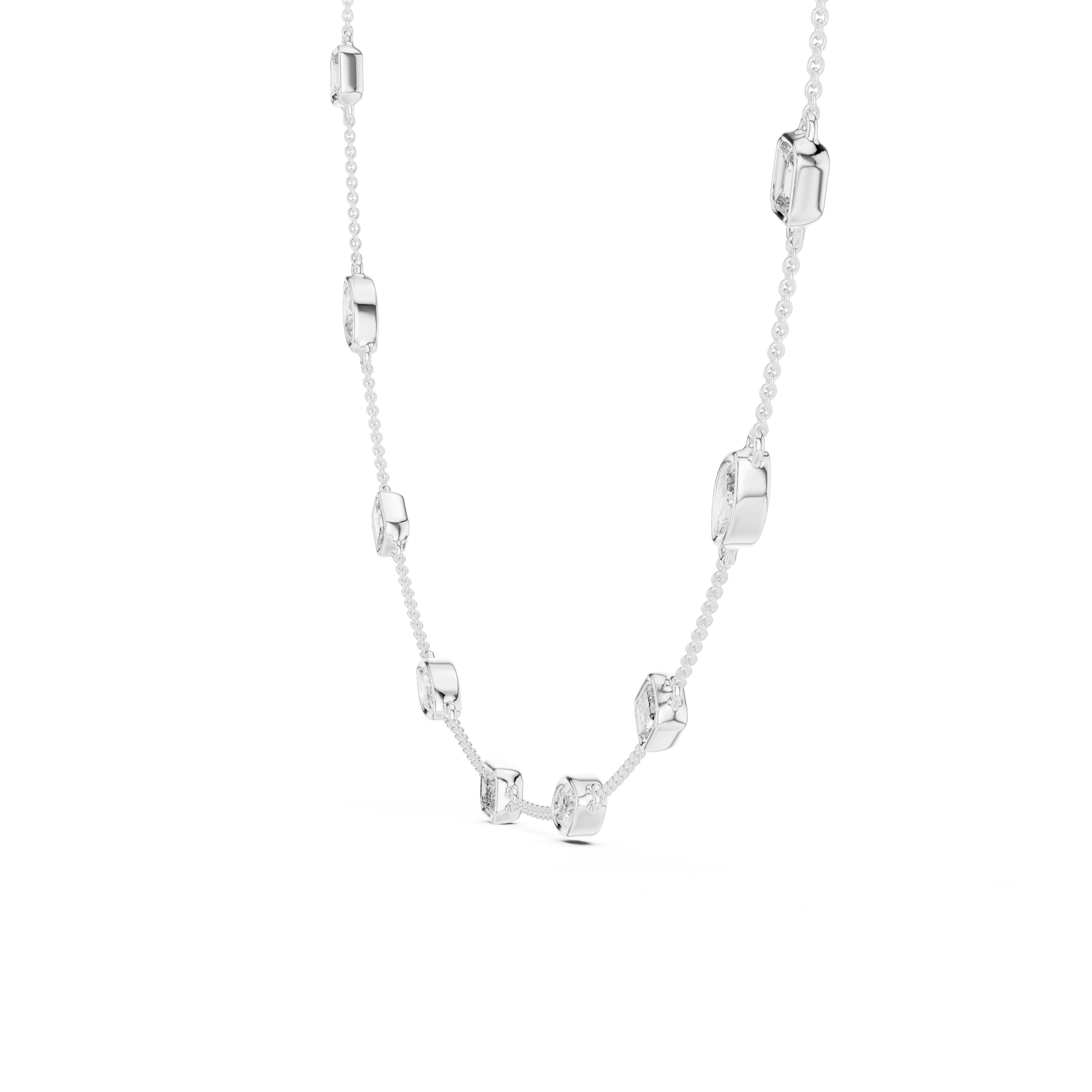 Mixed-Shape Lab-Grown Diamond Station Necklace