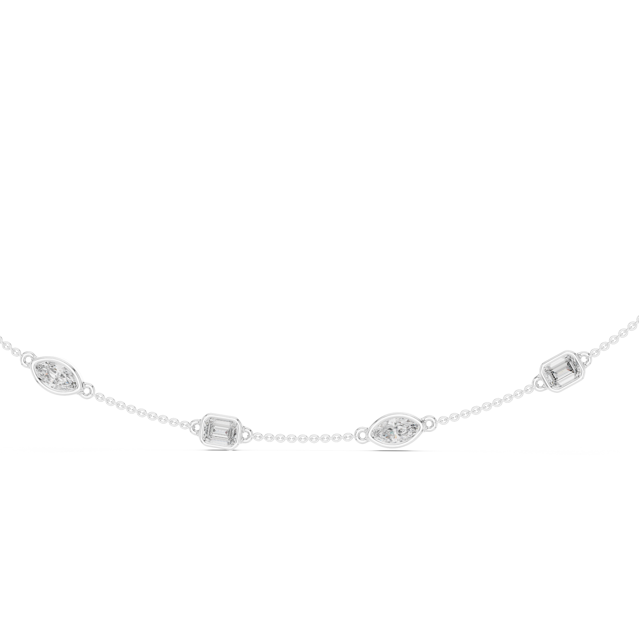 Mixed-Shape Lab-Grown Diamond Station Necklace