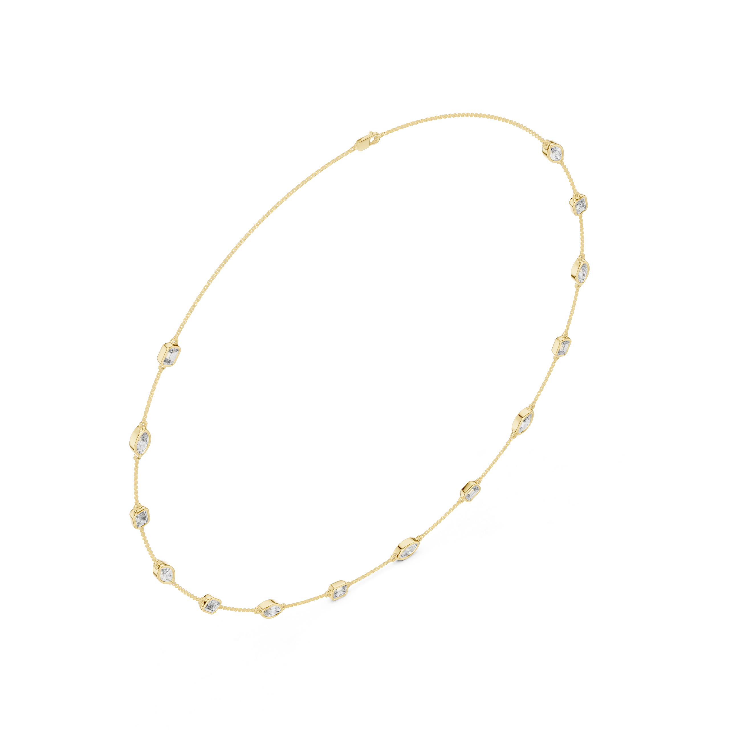 Mixed-Shape Lab-Grown Diamond Station Necklace