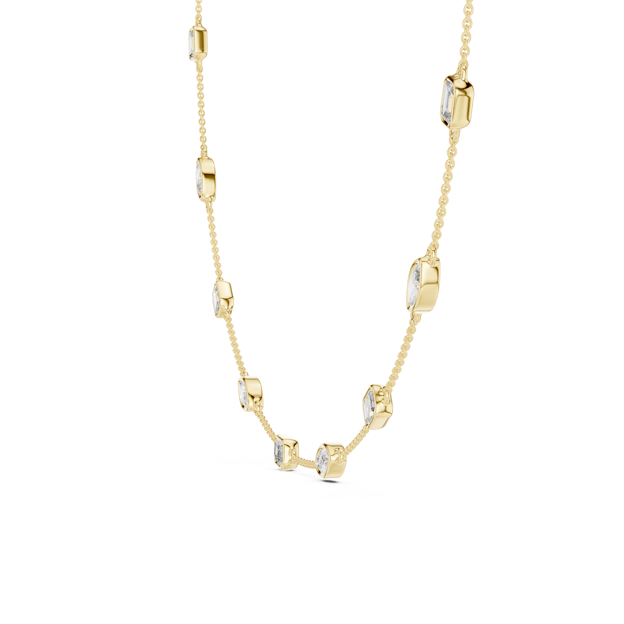 Mixed-Shape Lab-Grown Diamond Station Necklace