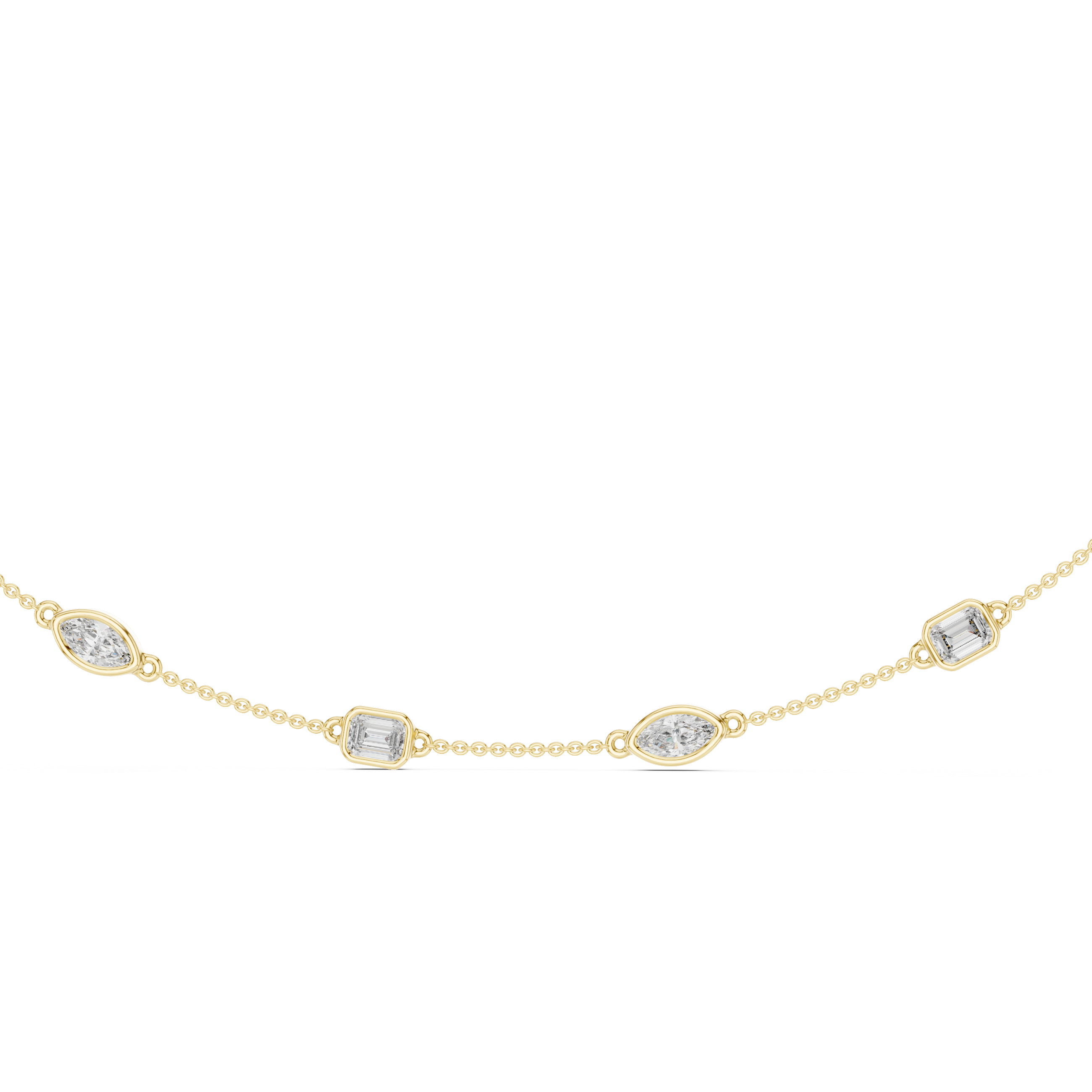 Mixed-Shape Lab-Grown Diamond Station Necklace