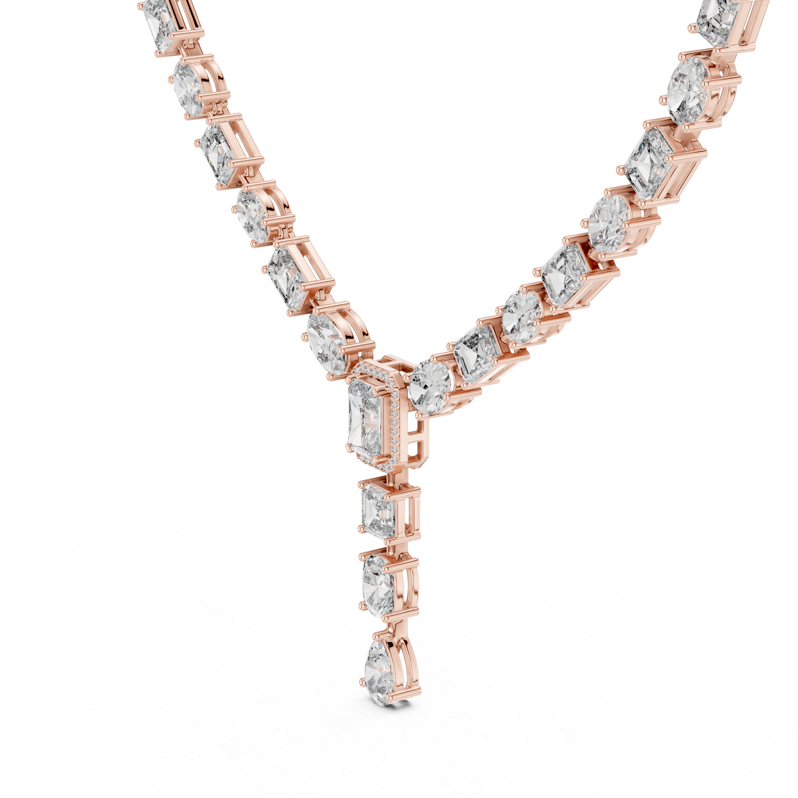 Mixed-Shape Lab-Grown Diamond Y-Necklace