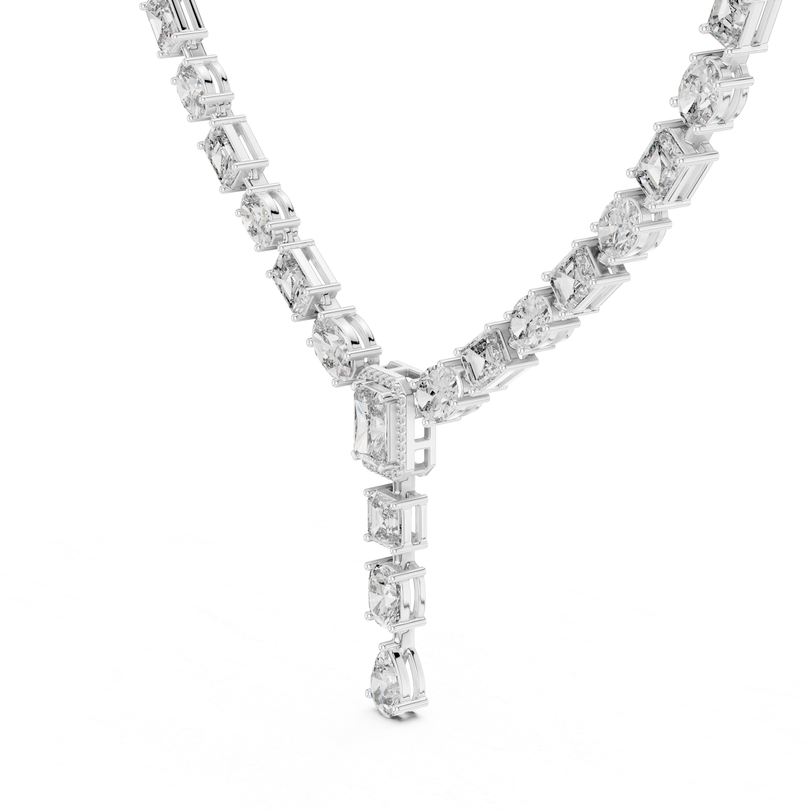 Mixed-Shape Lab-Grown Diamond Y-Necklace