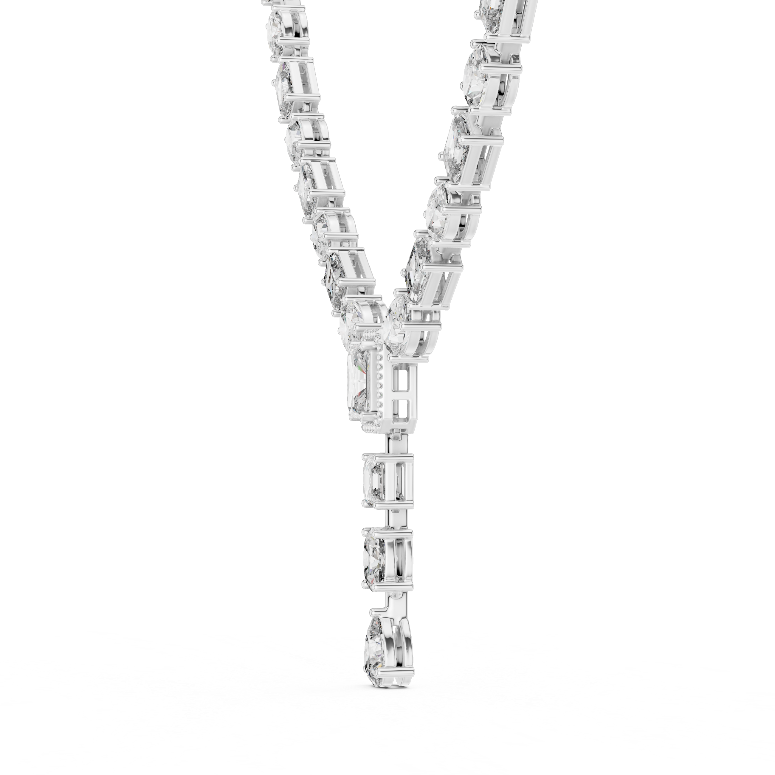 Mixed-Shape Lab-Grown Diamond Y-Necklace