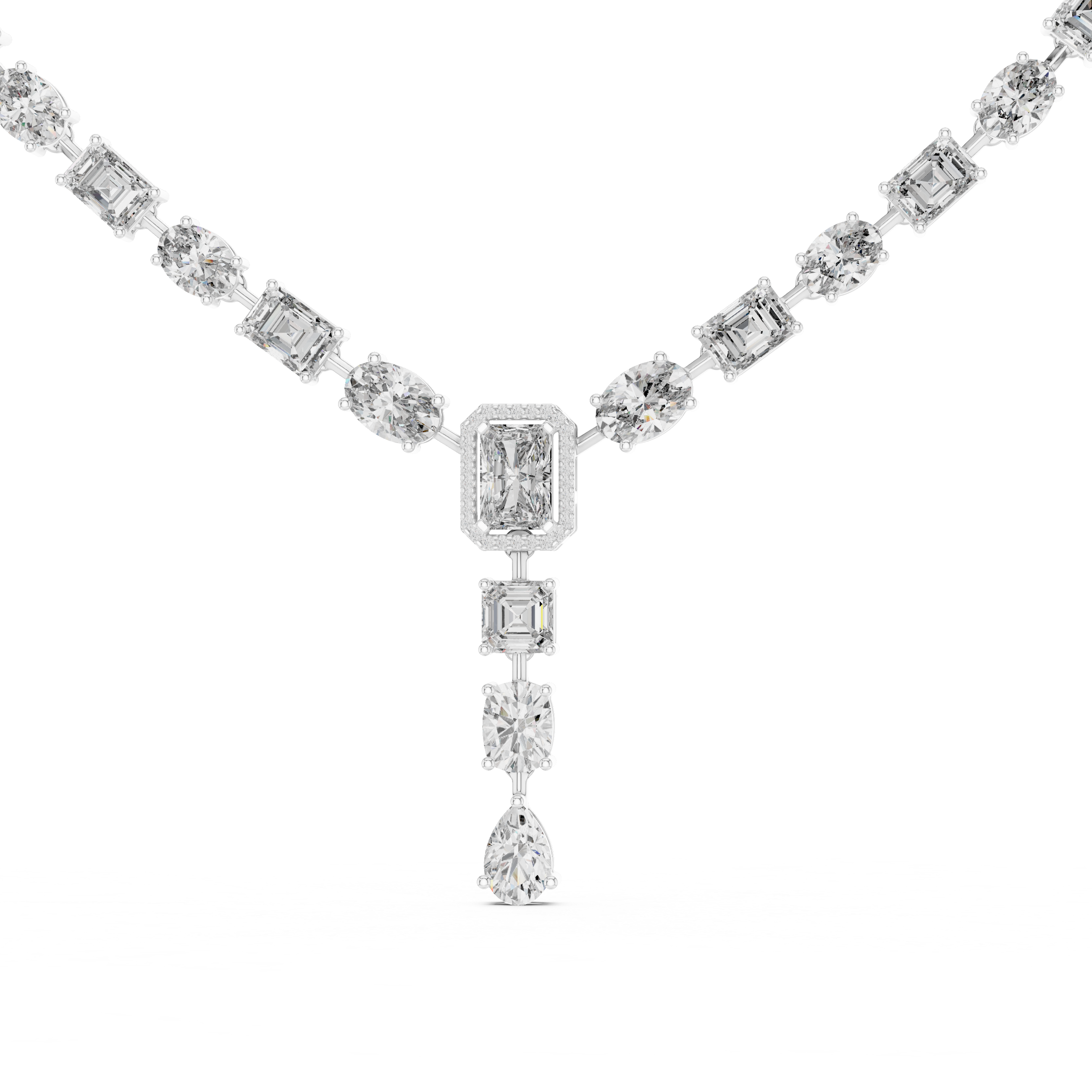 Mixed-Shape Lab-Grown Diamond Y-Necklace