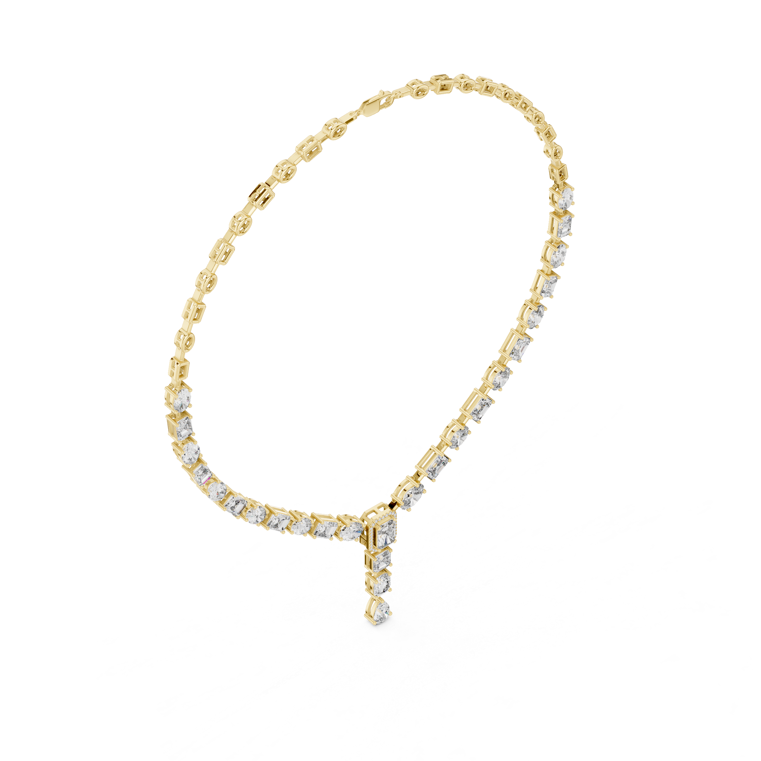 Mixed-Shape Lab-Grown Diamond Y-Necklace