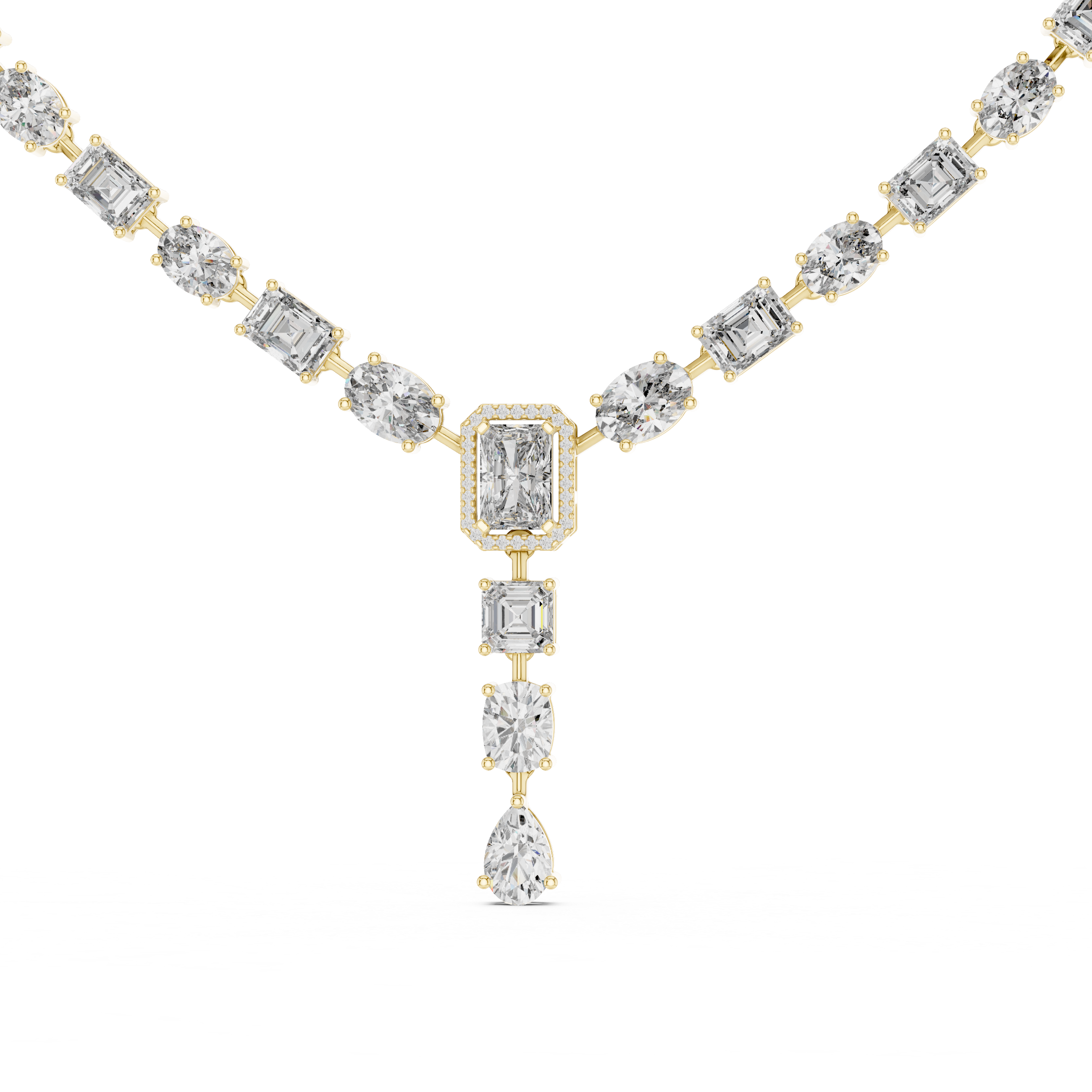 Mixed-Shape Lab-Grown Diamond Y-Necklace