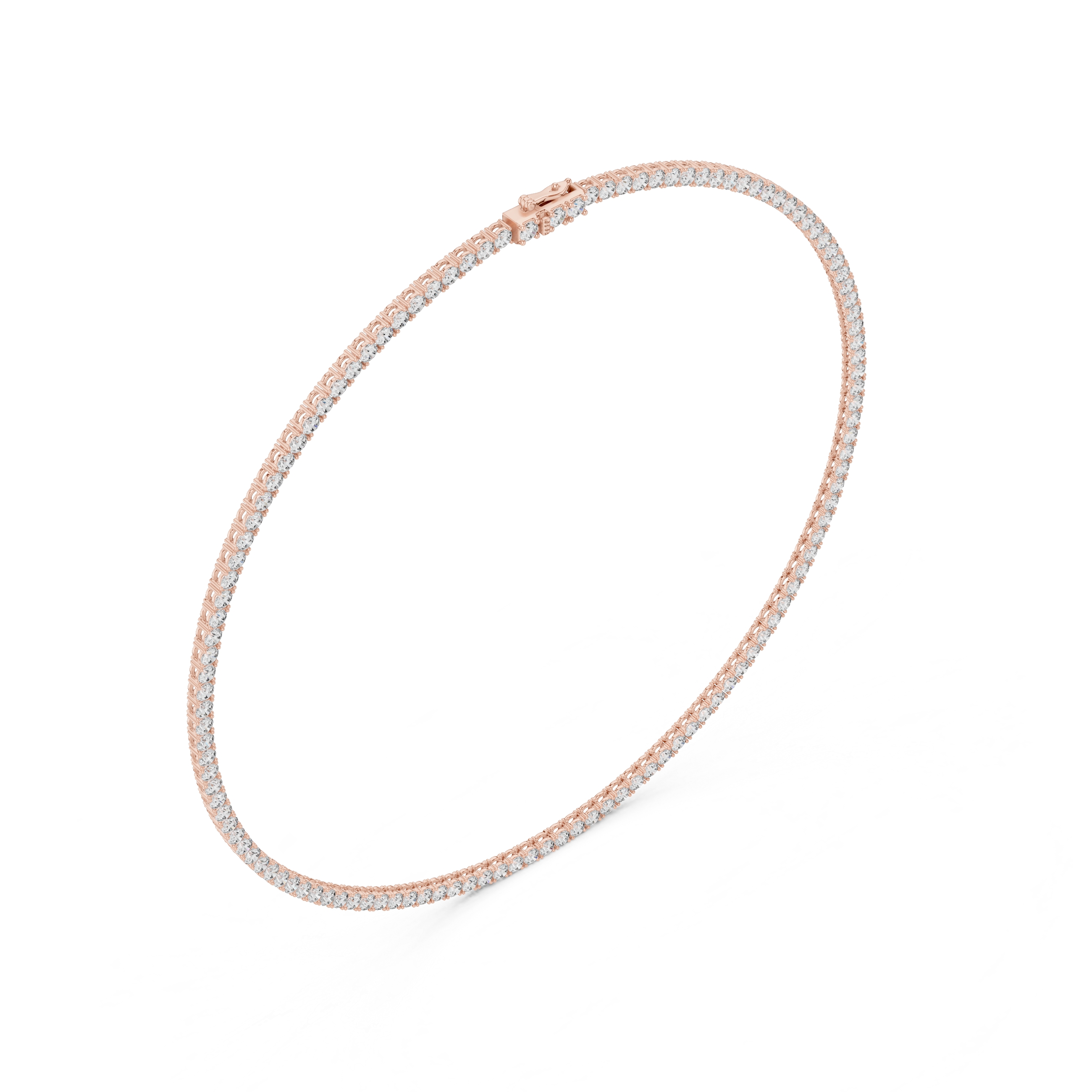 Classic Graduated Round Lab-Grown Diamond Tennis Necklace