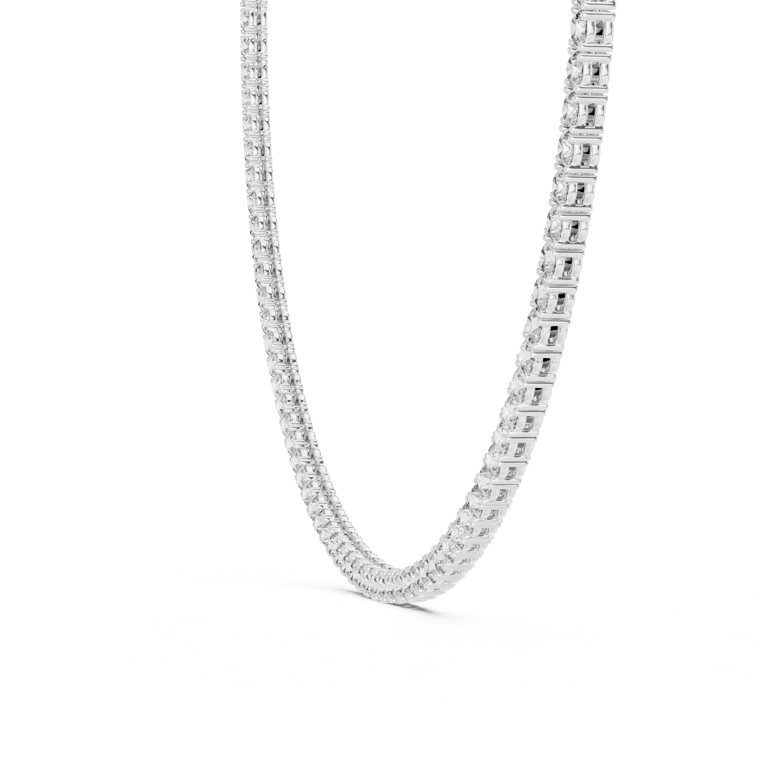 Classic Graduated Round Lab-Grown Diamond Tennis Necklace