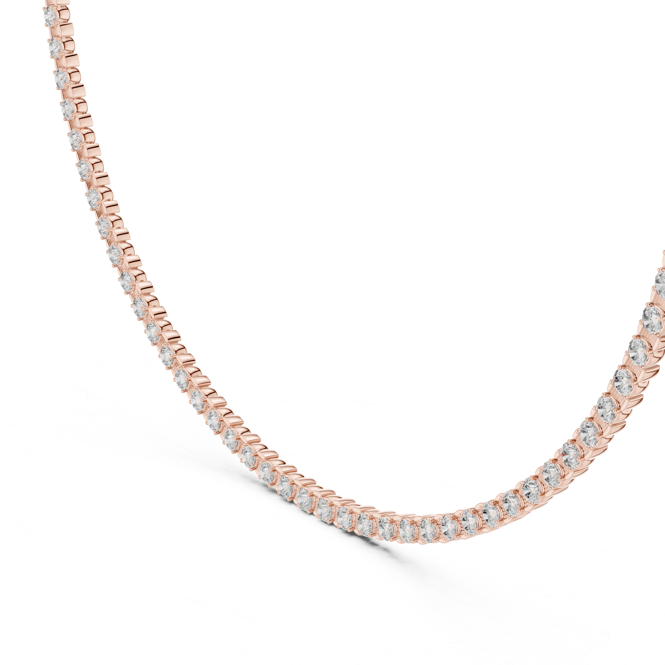 Scalloped Prong-Set Lab-Grown Diamond Tennis Necklace
